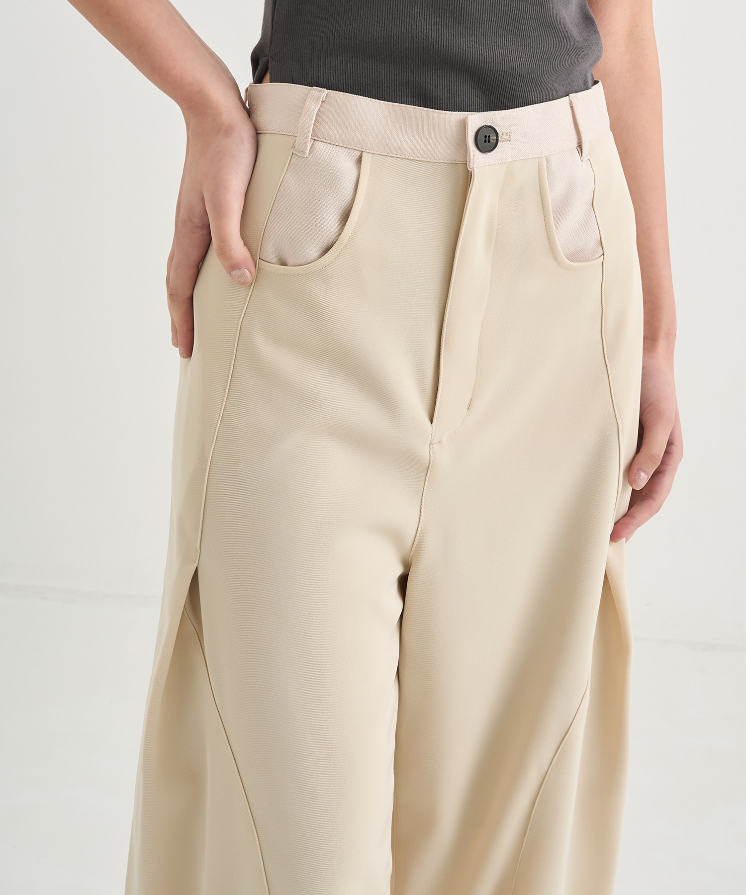 Twill Barrel Leg Pants