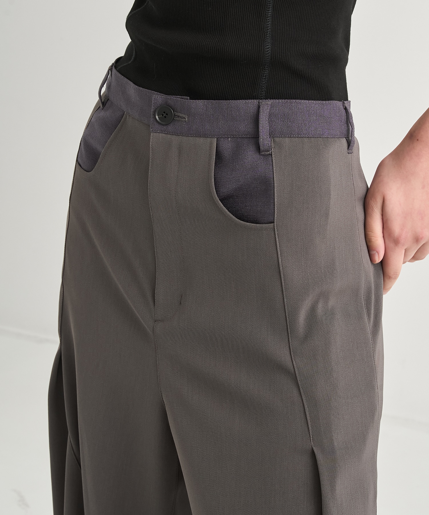 Twill Barrel Leg Pants