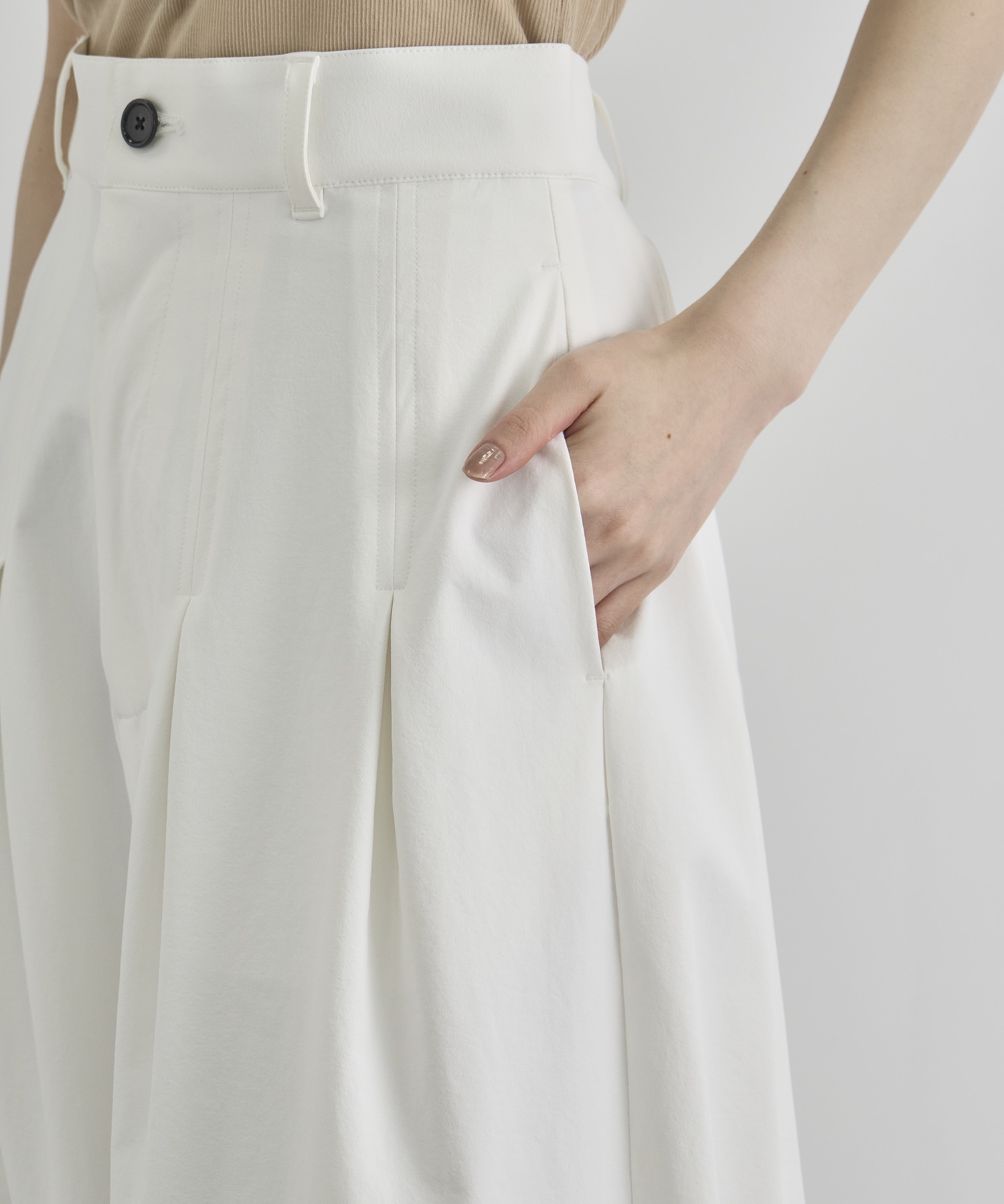 Box Pleat Wide Pants