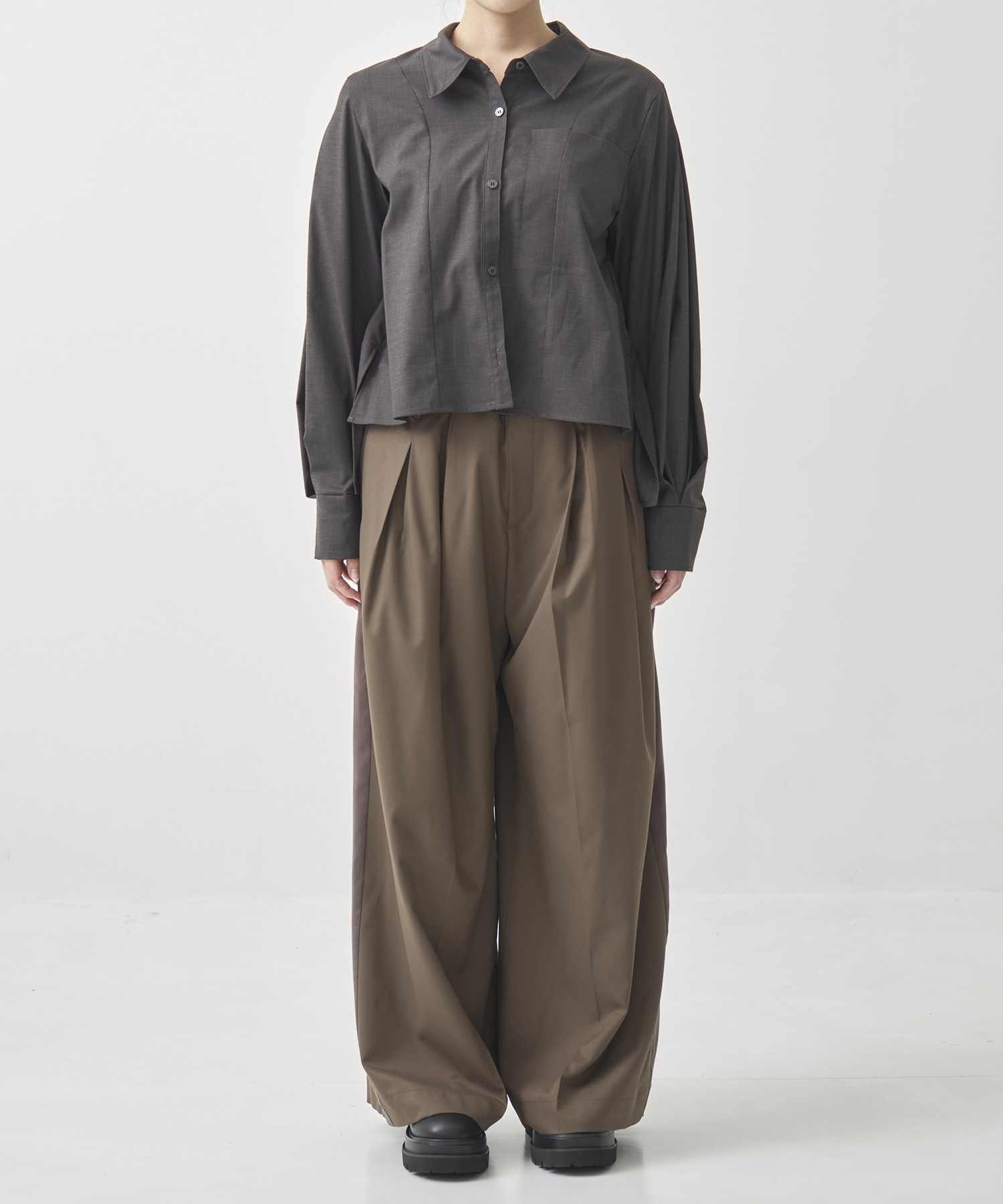 LeatherWaist Relax Pants