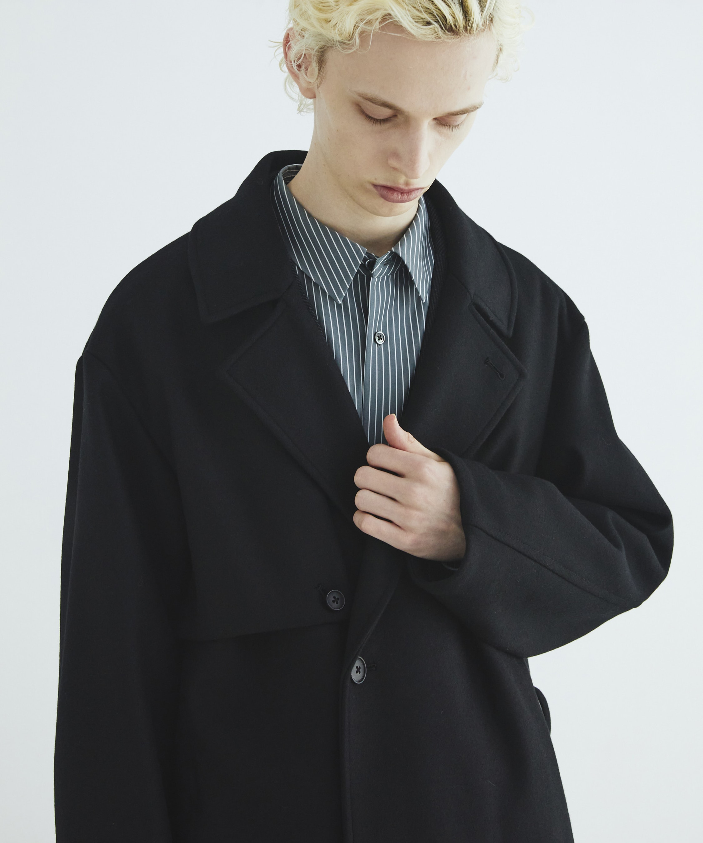 Premium meltonベルテッドコート