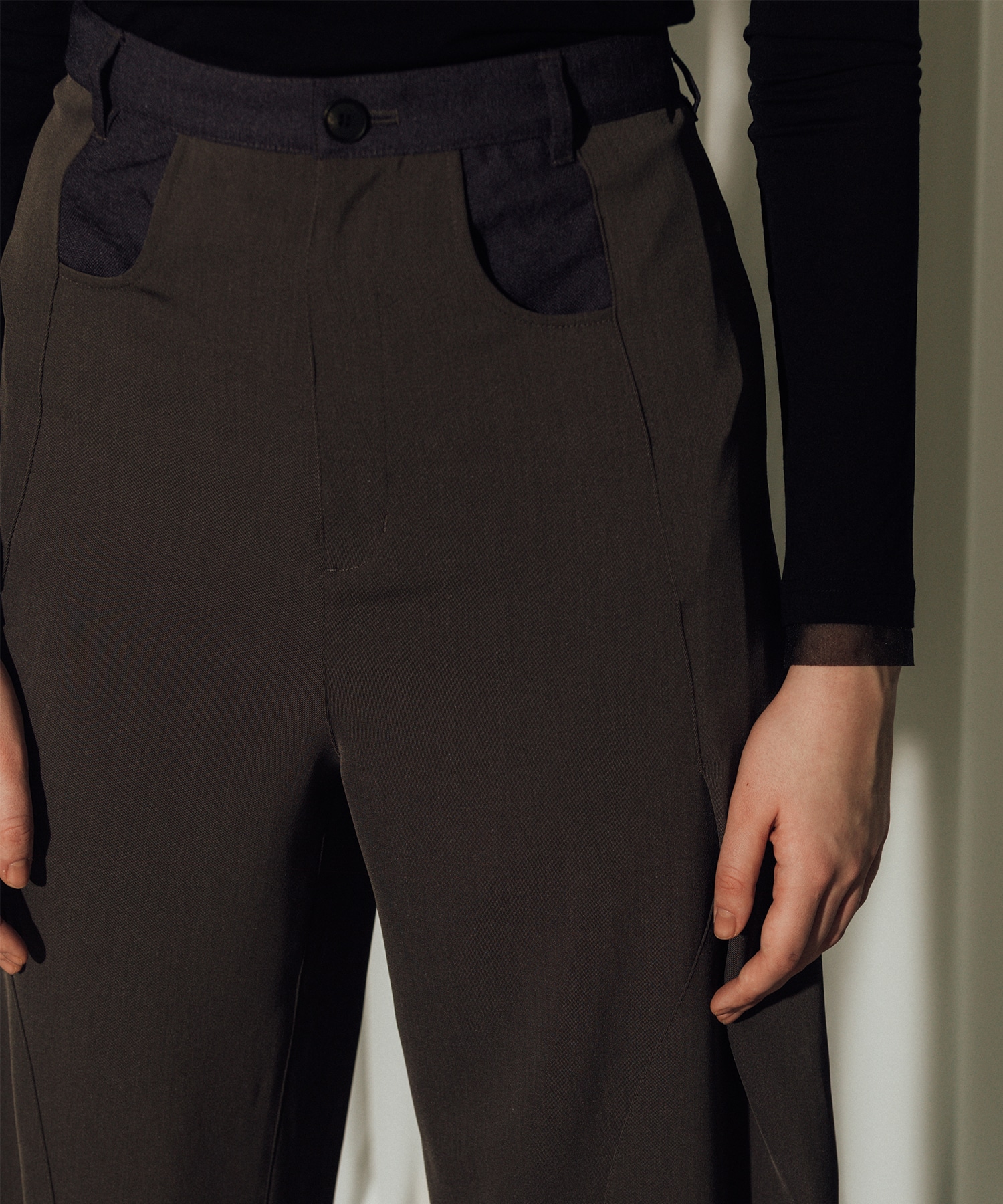 Twill Barrel Leg Pants