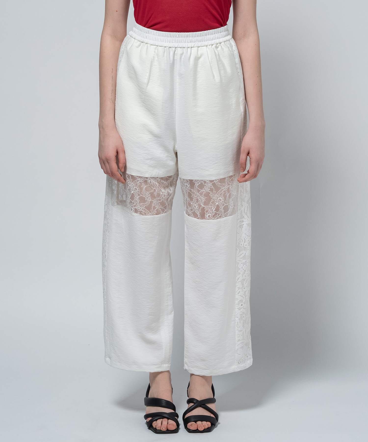 Lace Combination Relax Pants