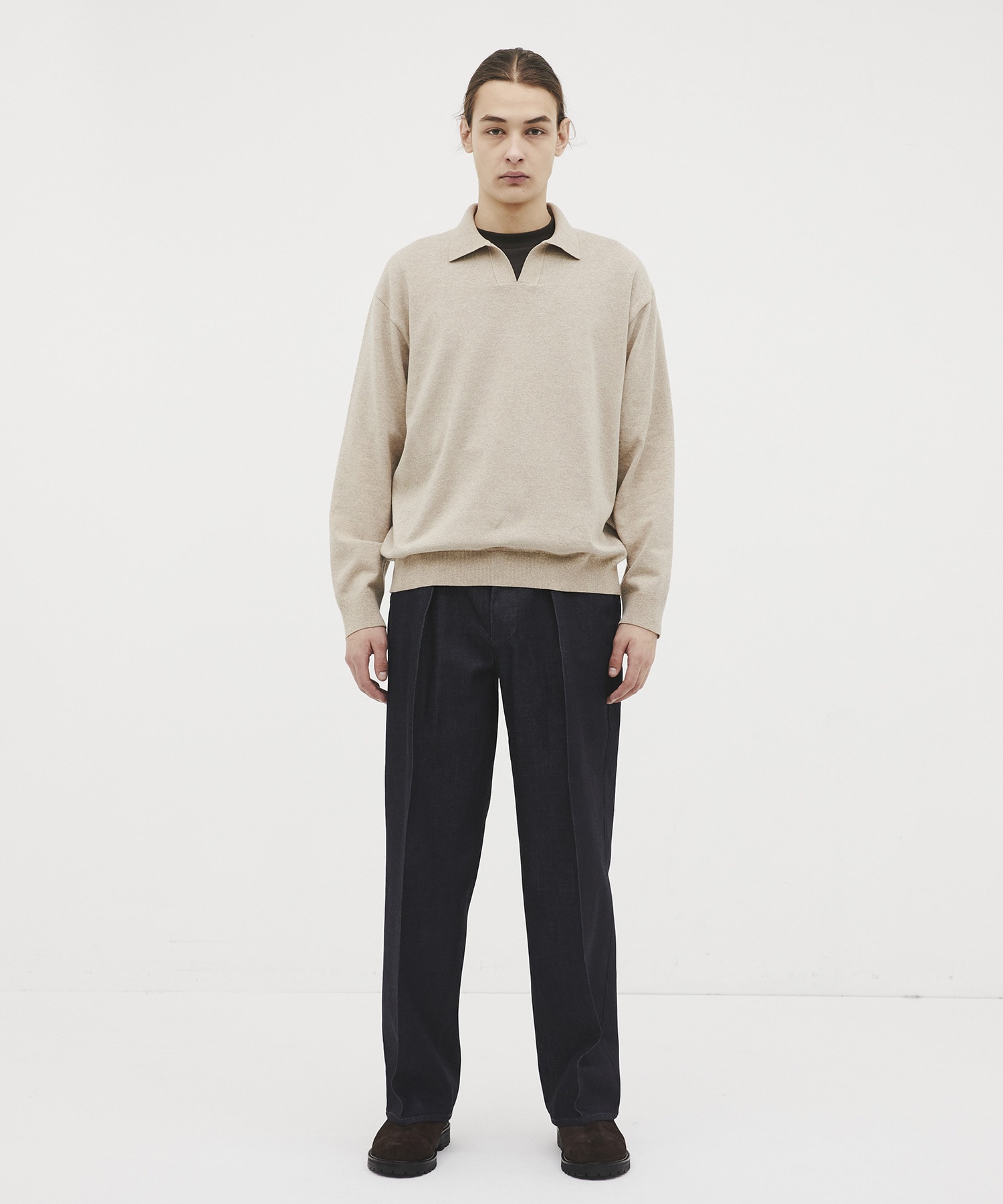 和紙ウール スキッパーポロ