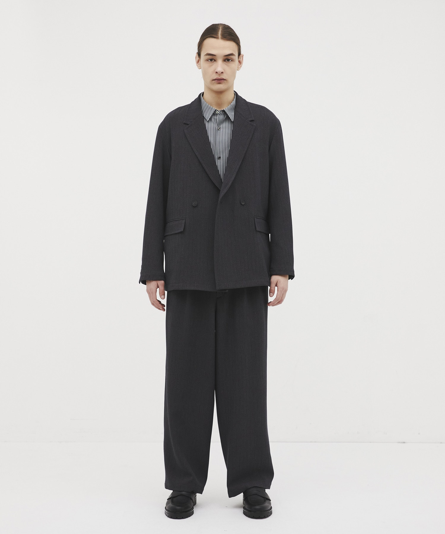 Mix herringbone ワイドパンツ