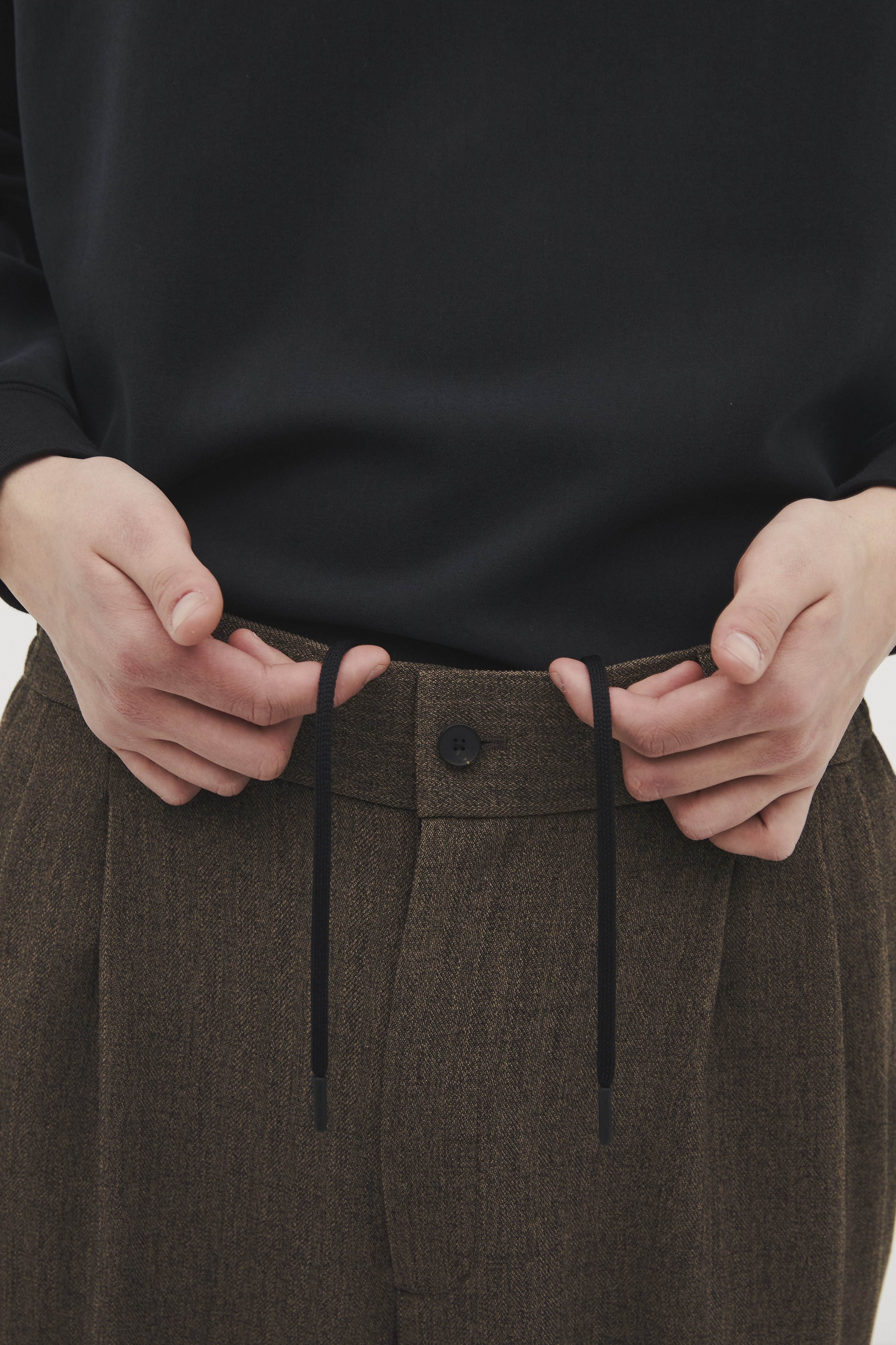 Mix herringbone ワイドパンツ