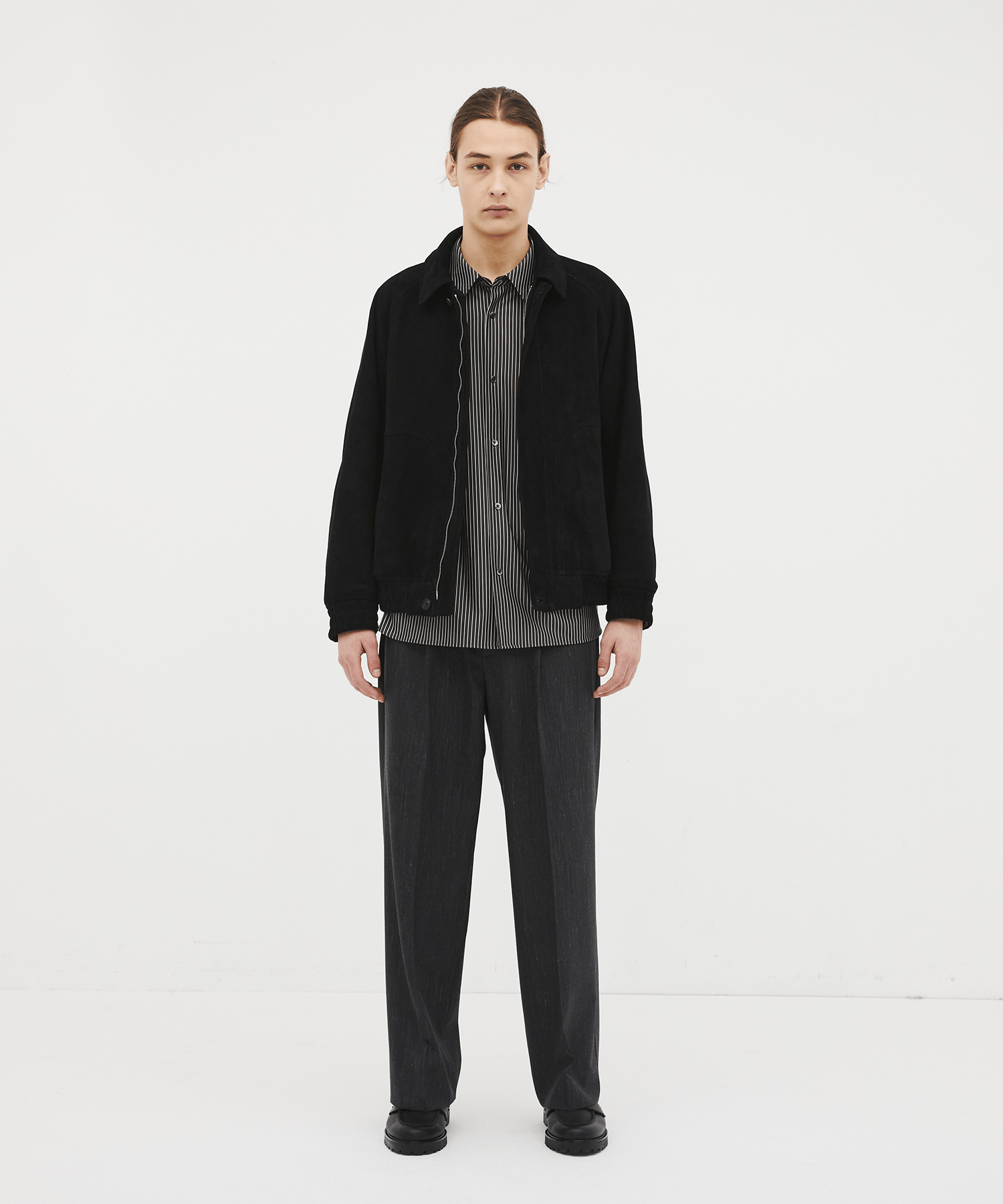 Kuramae leather zip-up jacket