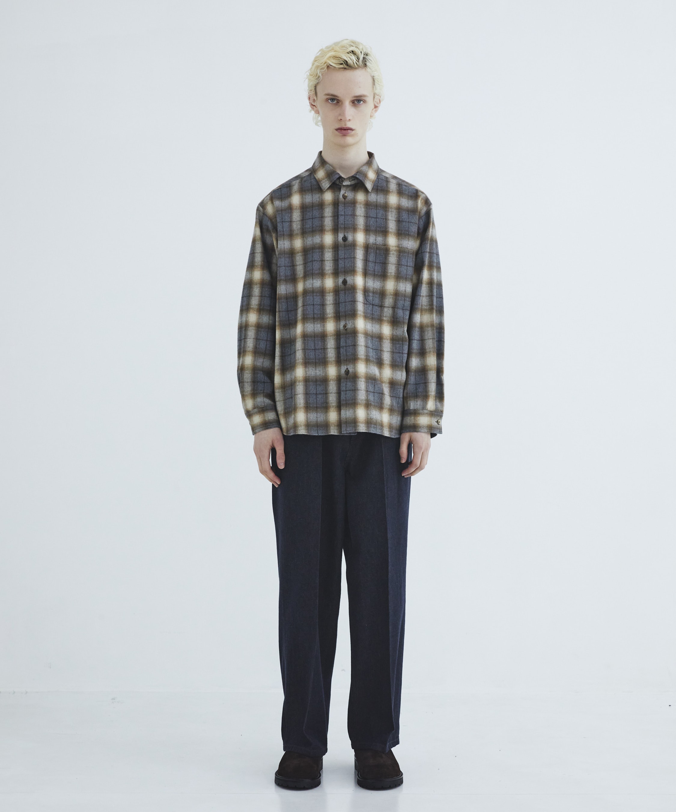 ソフトフランネルチェックシャツ