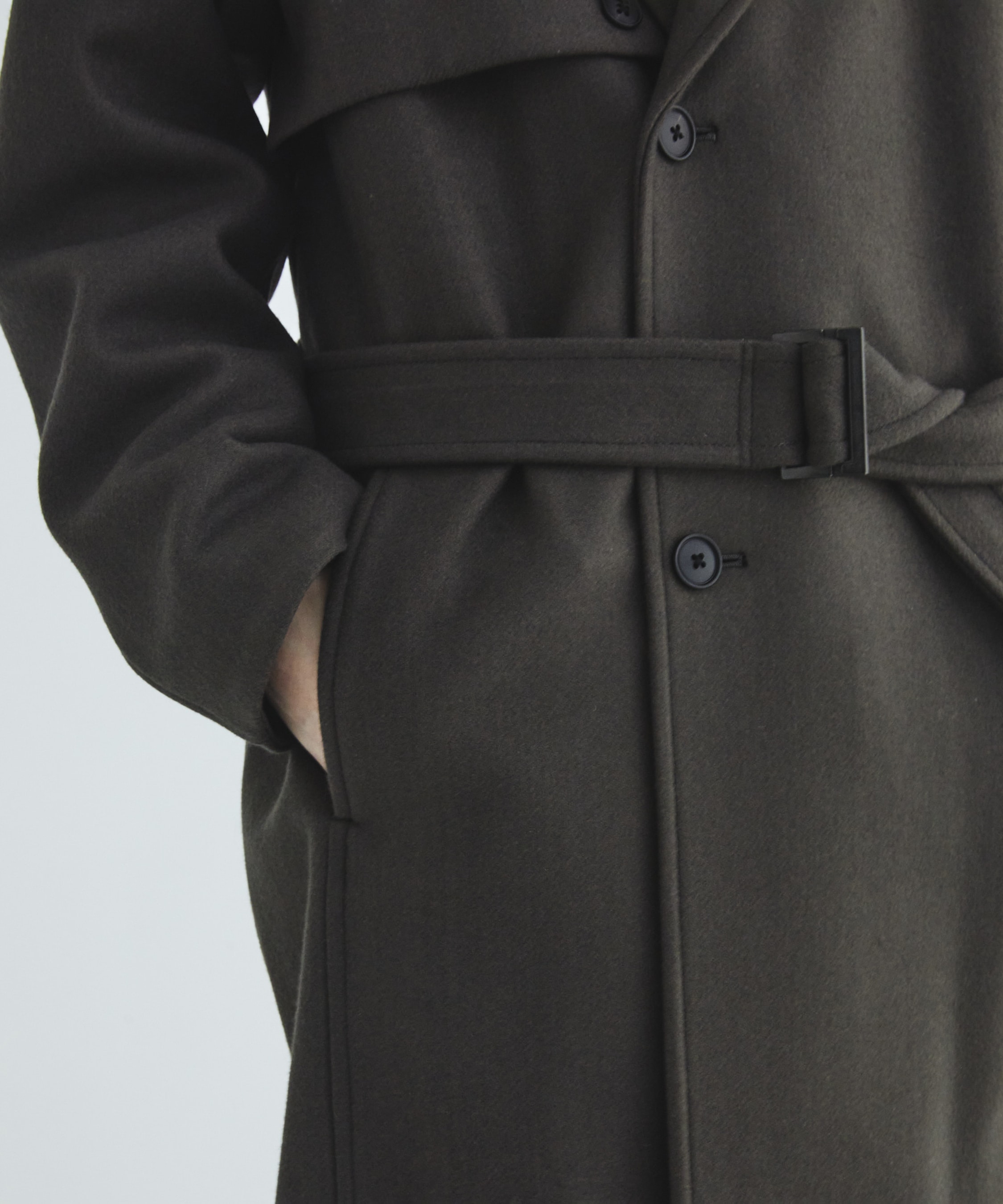 Premium meltonベルテッドコート