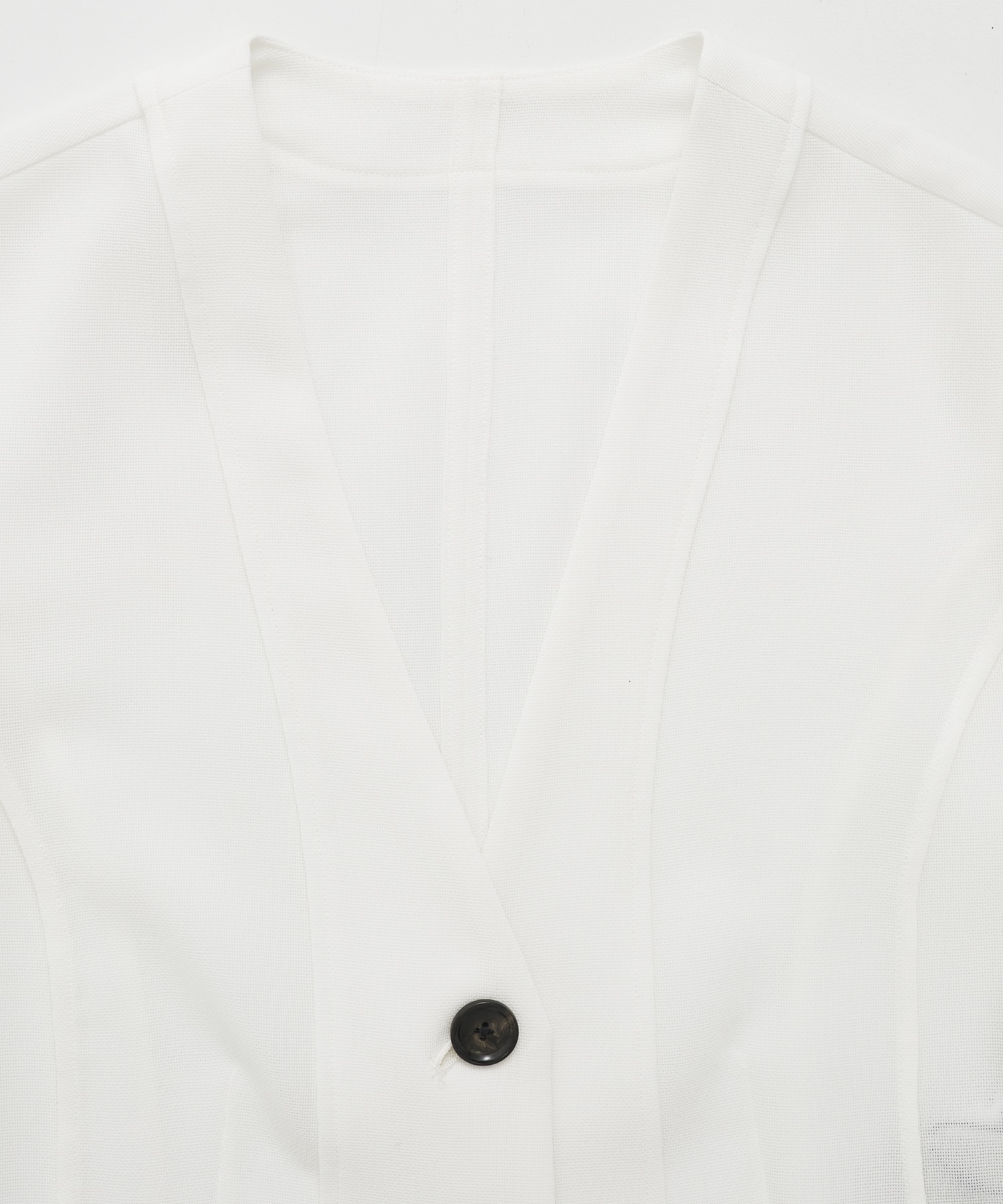 bubble Sleeve Collarless Jacket