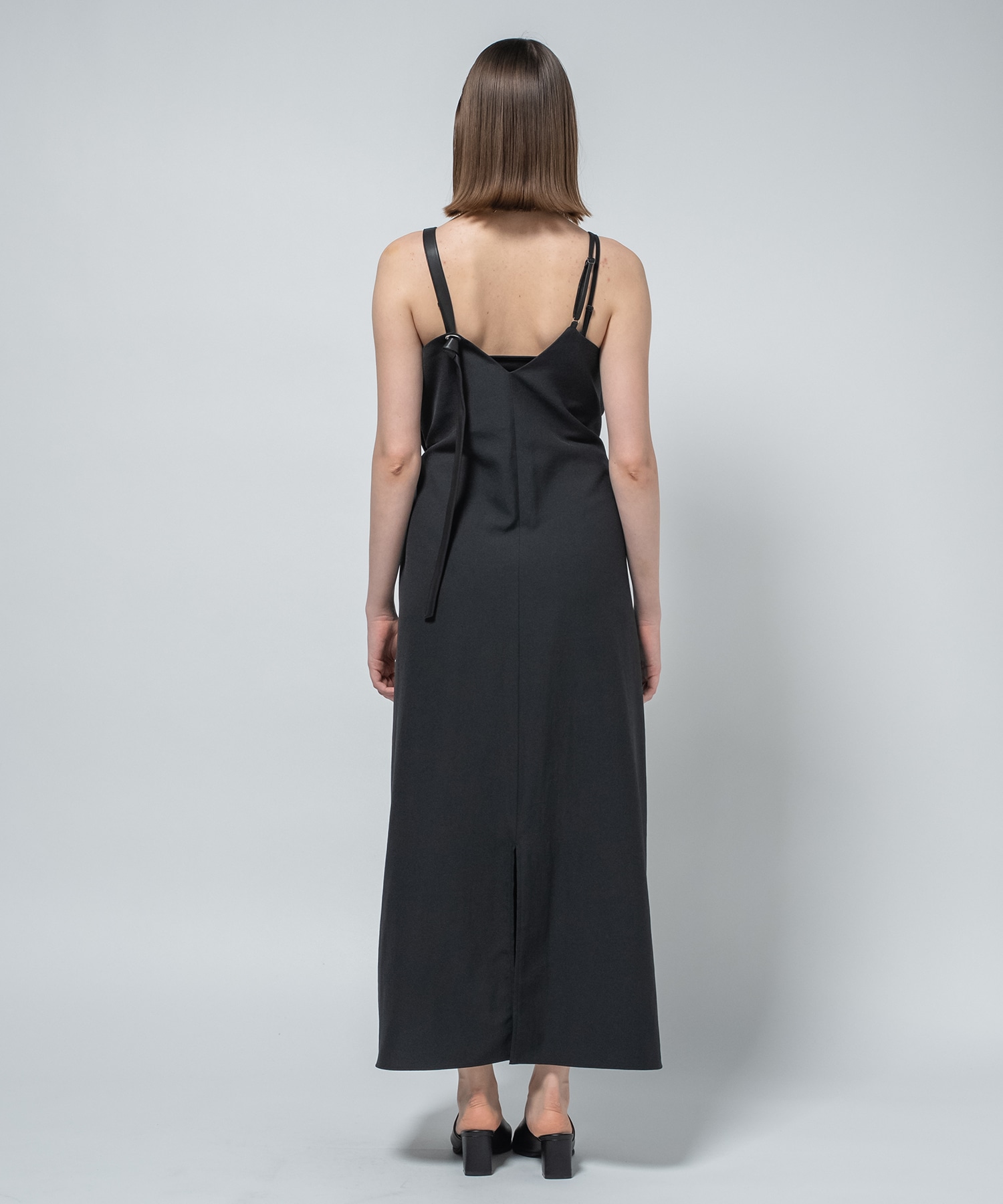 Leather Belted Camisole Dress