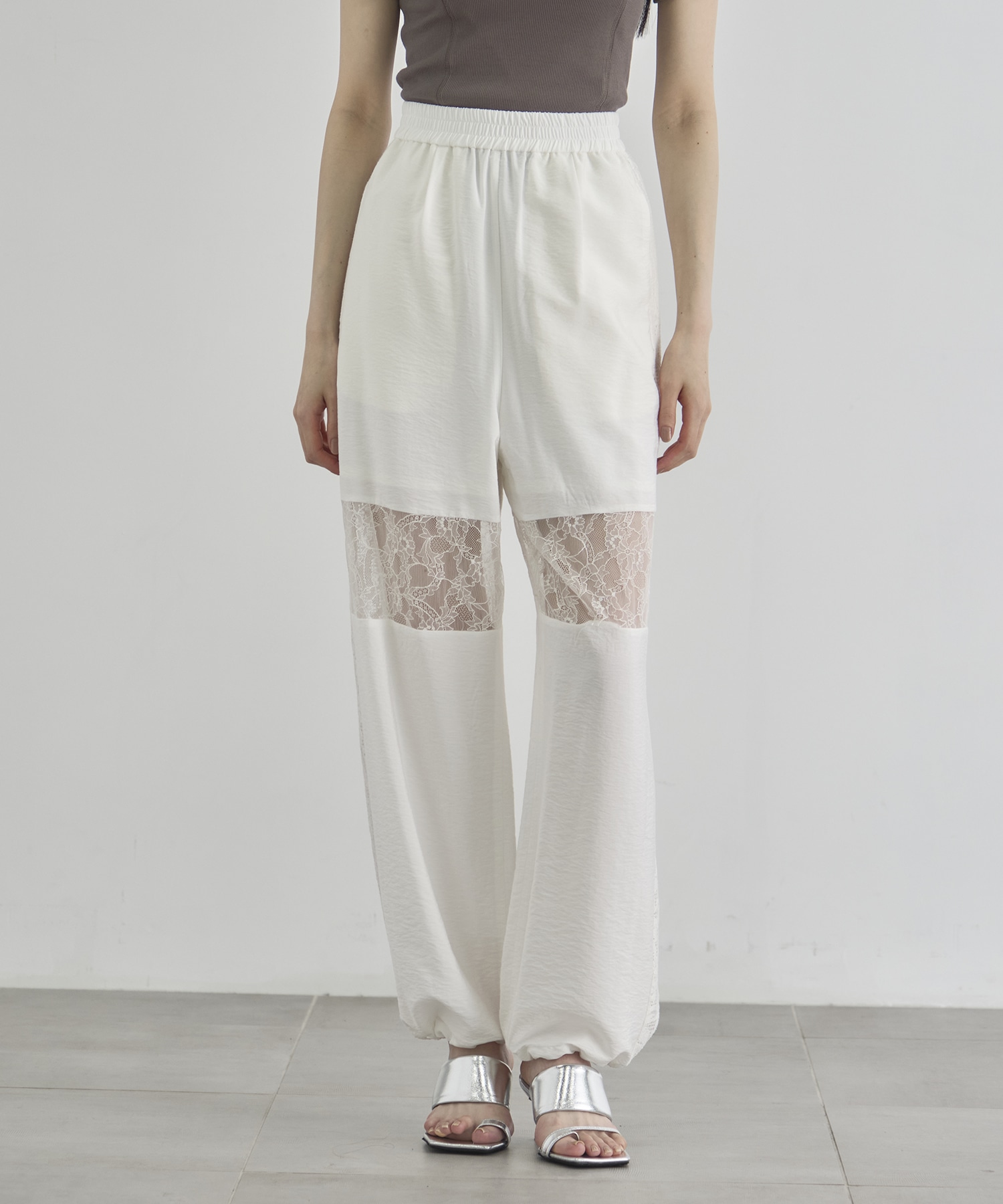 Lace Combination Relax Pants