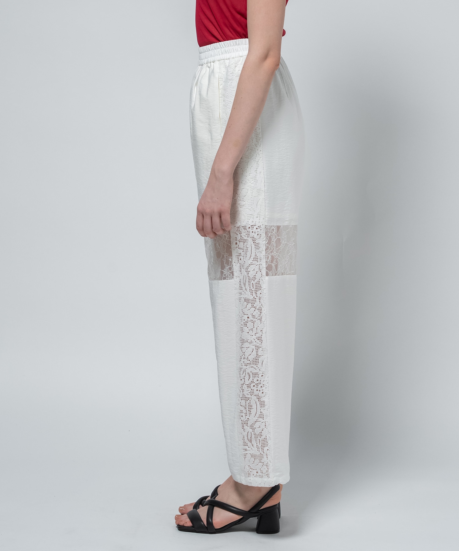 Lace Combination Relax Pants