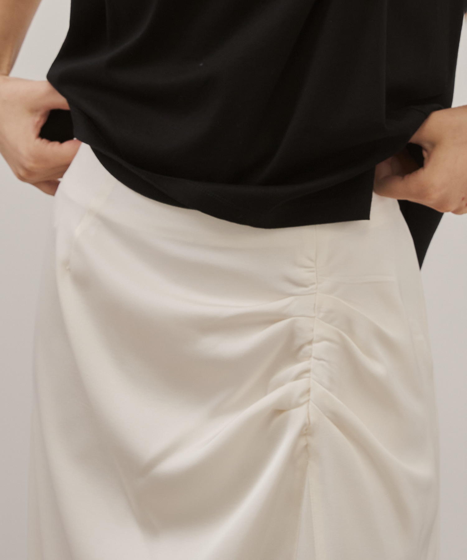 Gather Satin Skirt