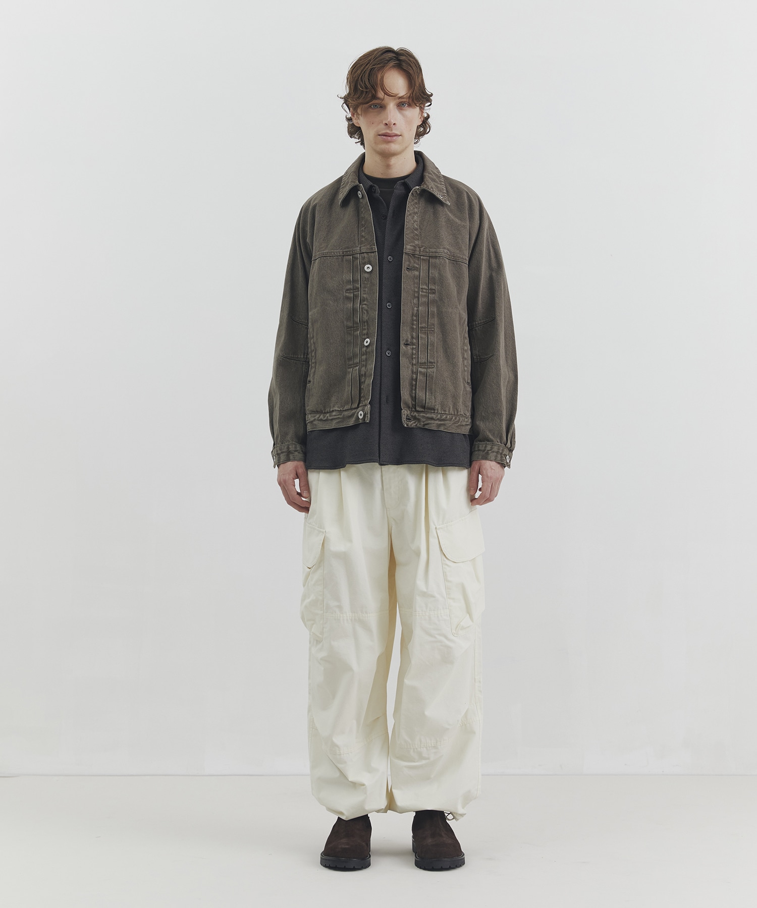 フェードデニムブルゾン