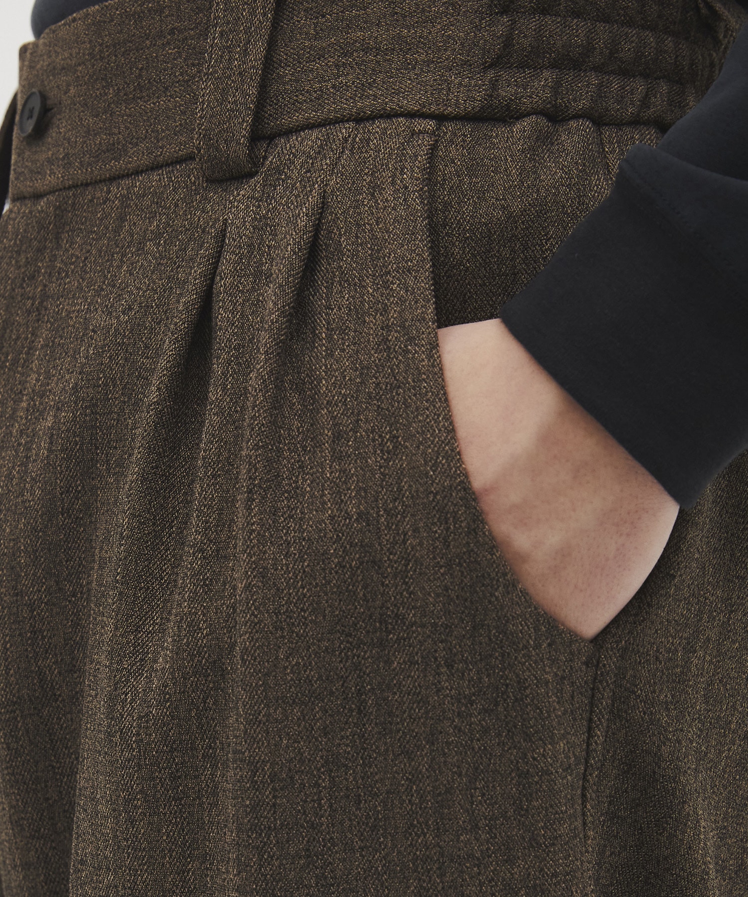 Mix herringbone ワイドパンツ