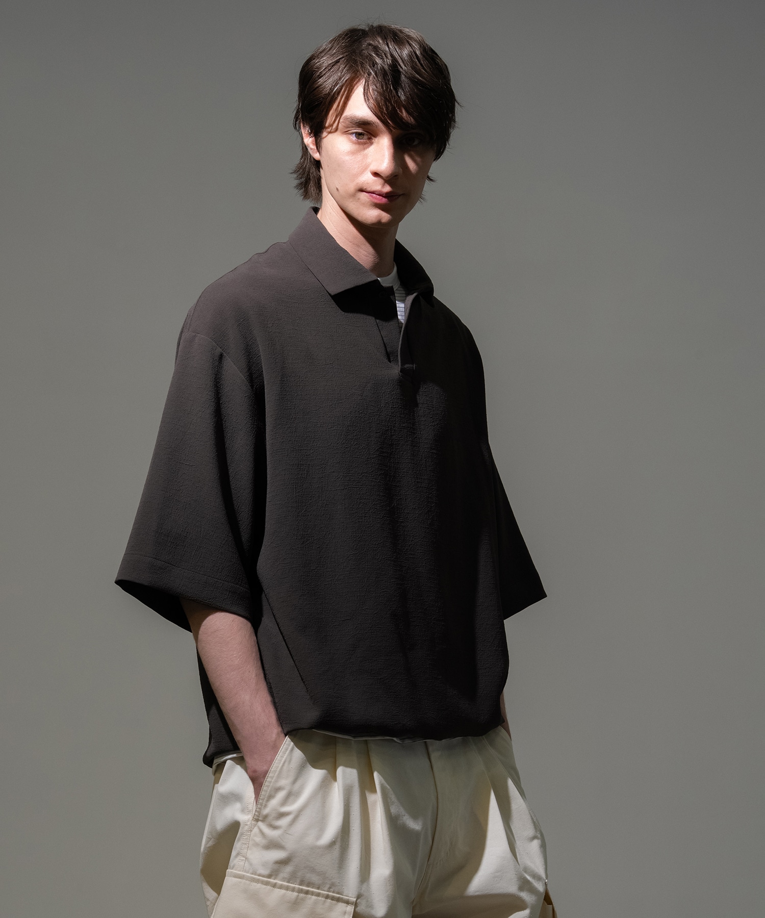 Multi-flex スキッパーポロシャツ