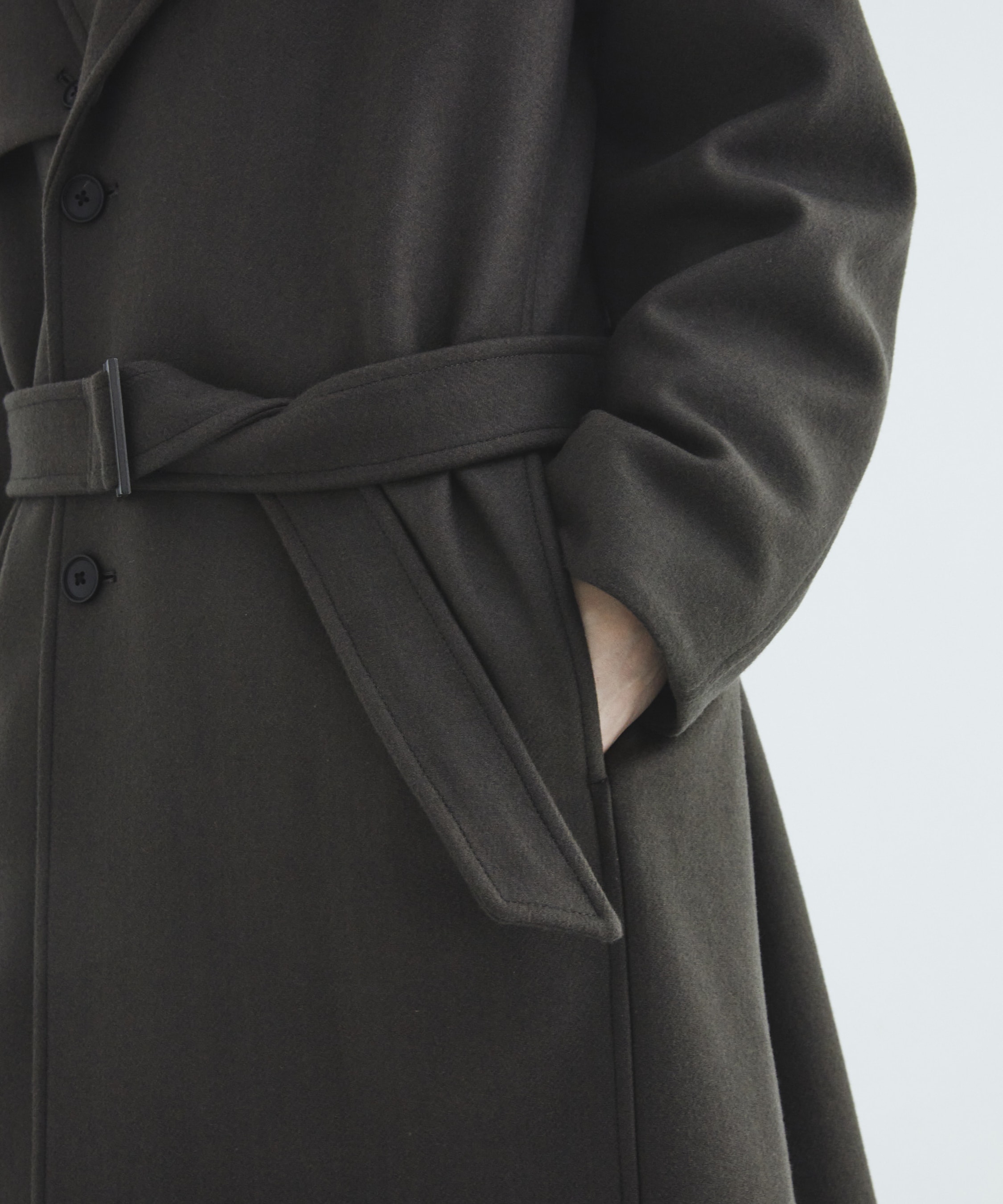 Premium meltonベルテッドコート