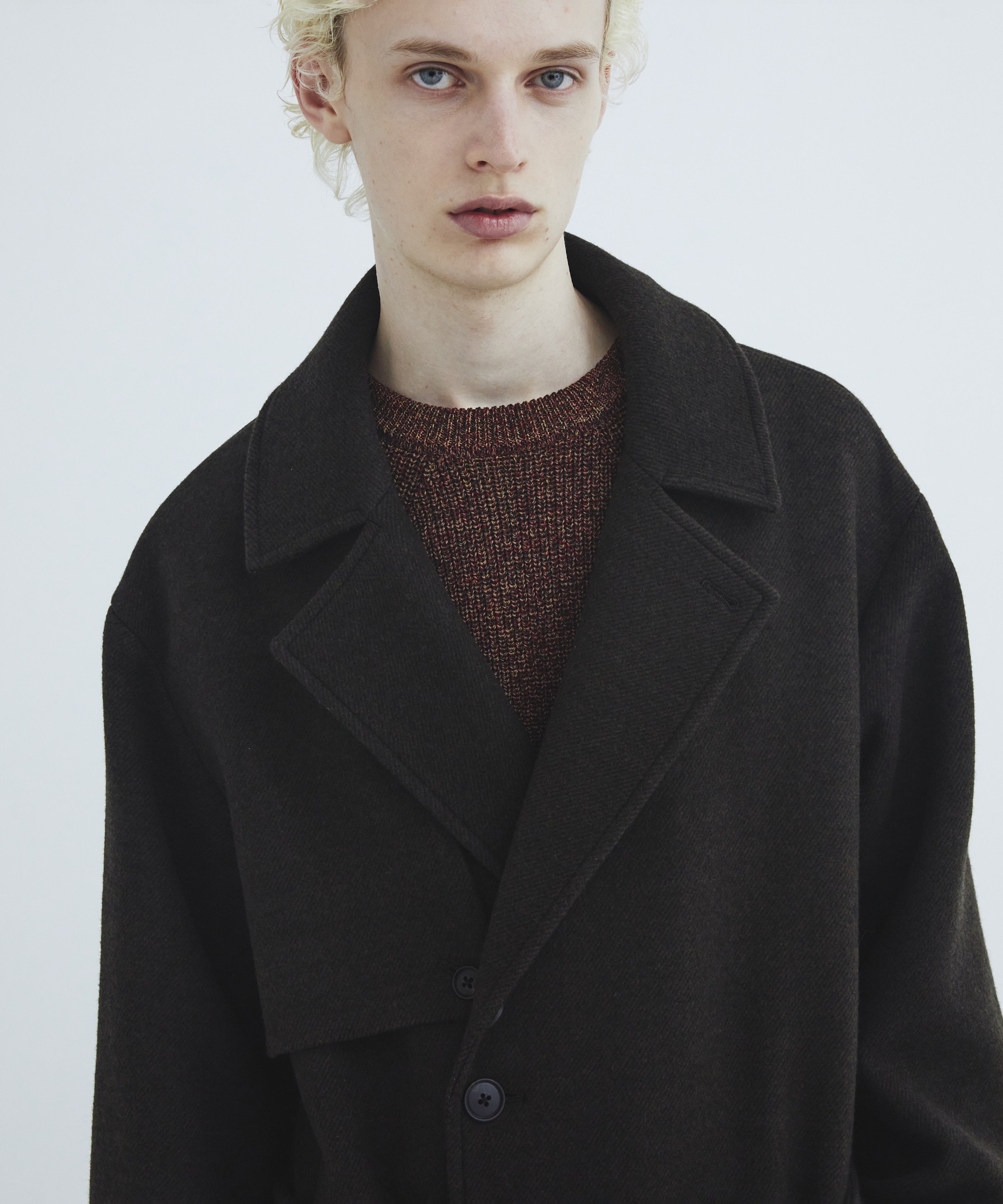 Premium meltonベルテッドコート