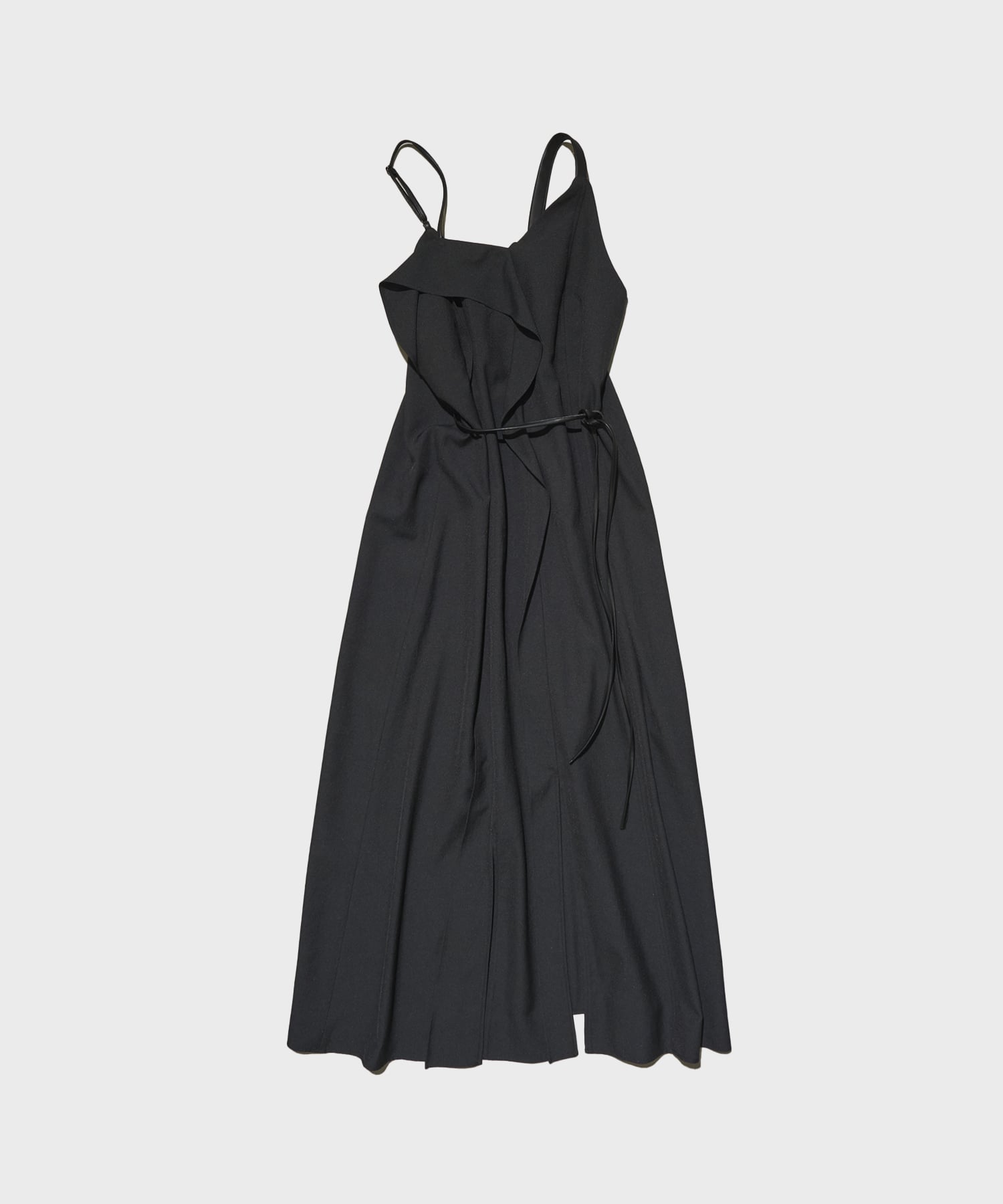 Leather Belted Camisole Dress