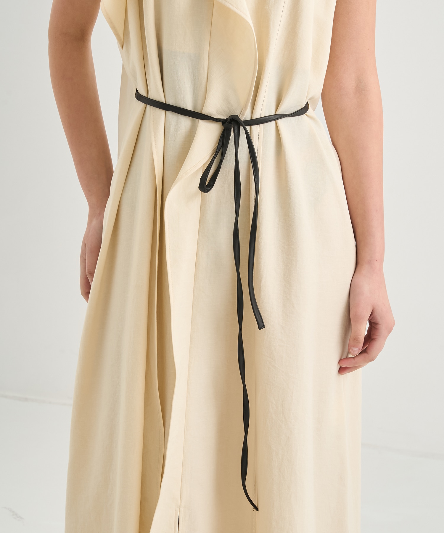 Leather Belted Camisole Dress