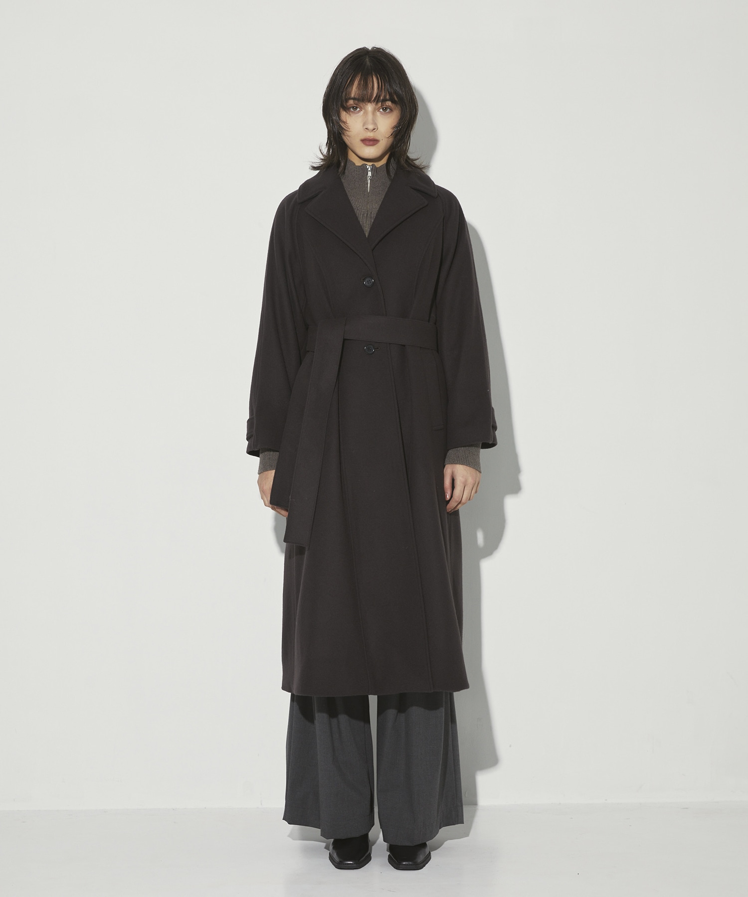 DoubleCollar Raglan Coat