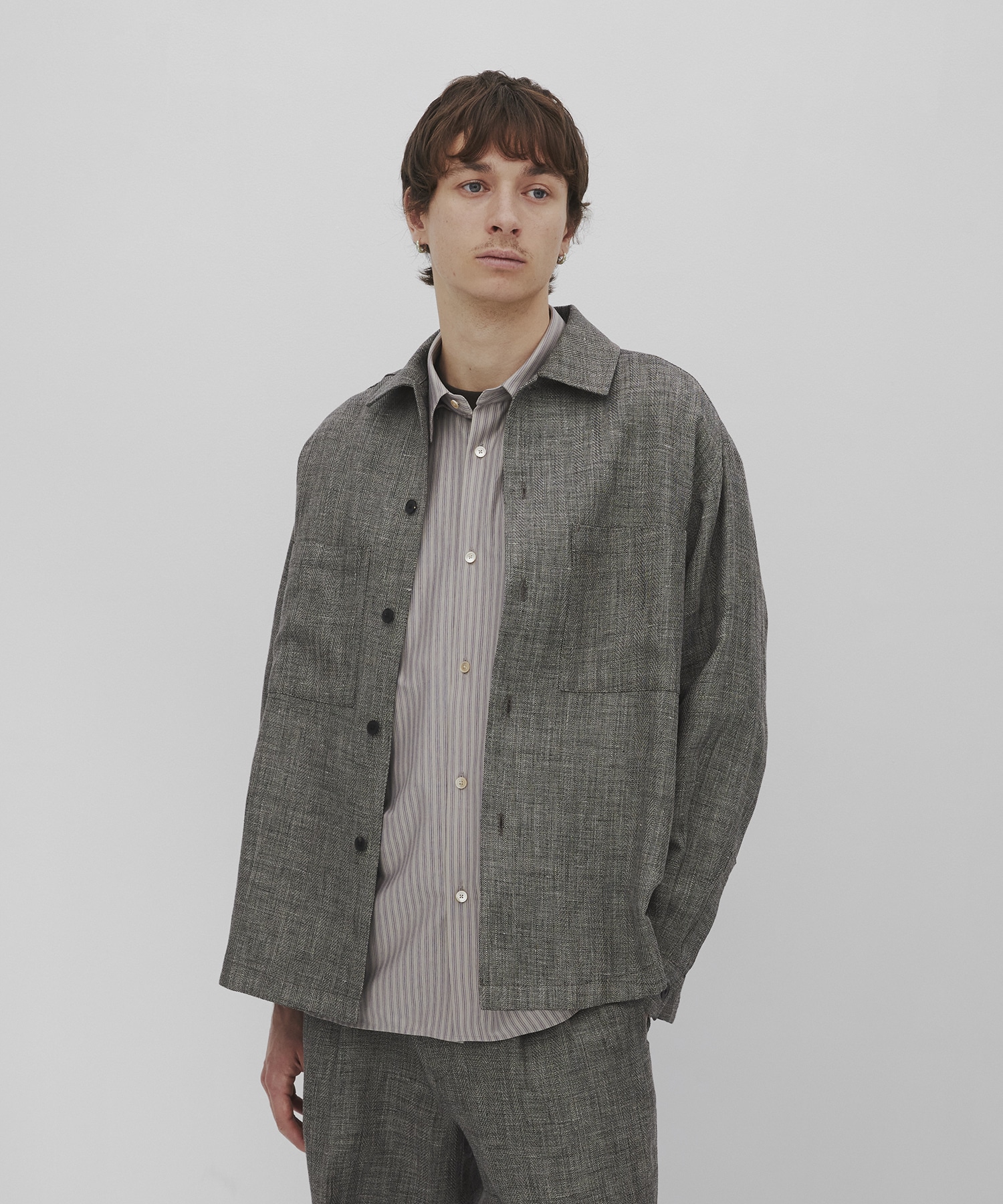 Hemp linen オーバーシャツ