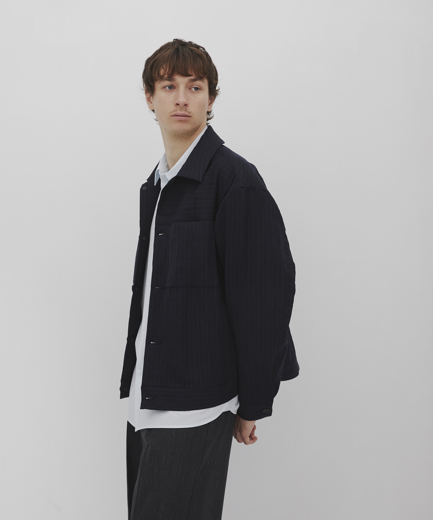 Vintage woolストライプ ブルゾン