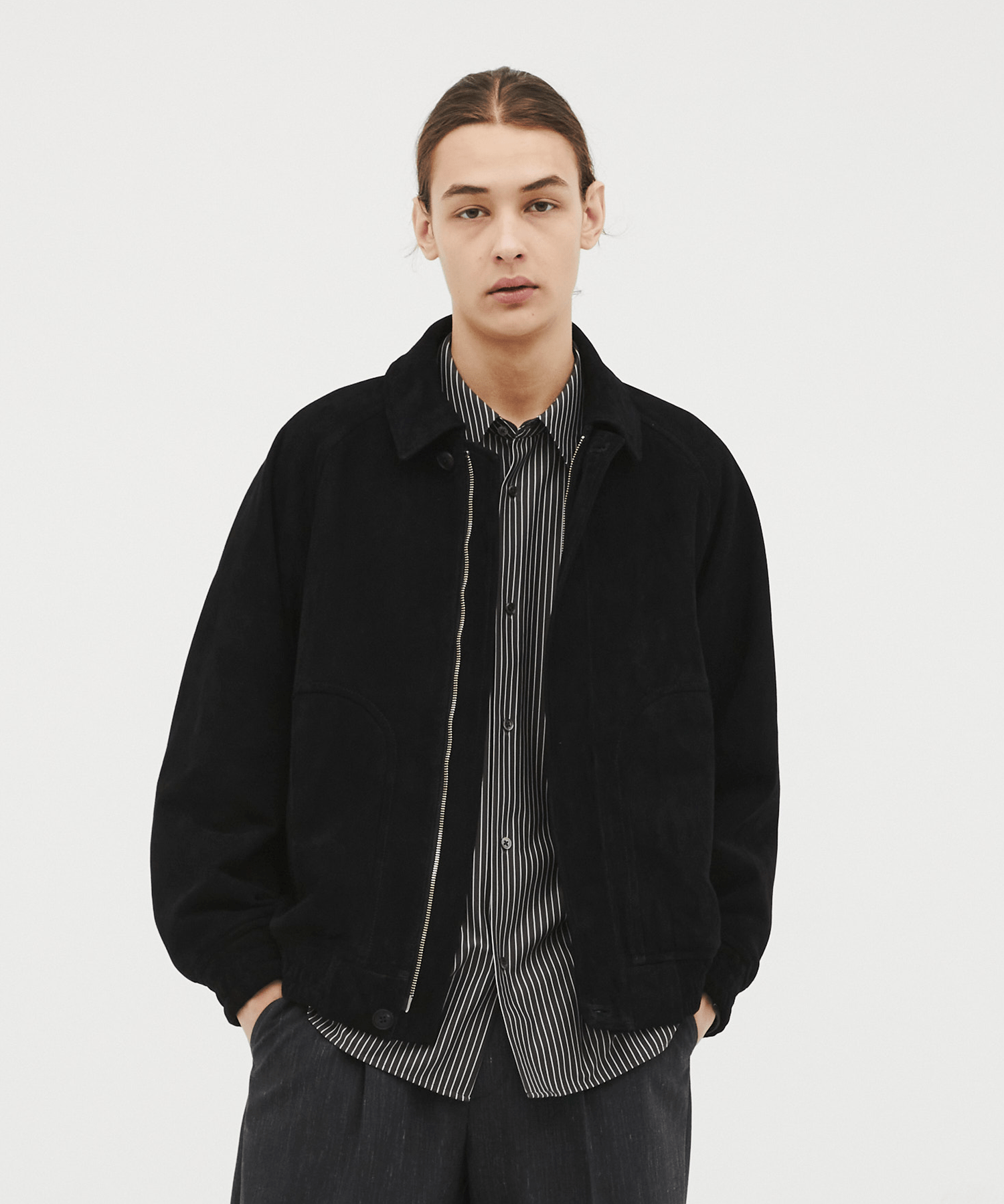 Kuramae leather zip-up jacket