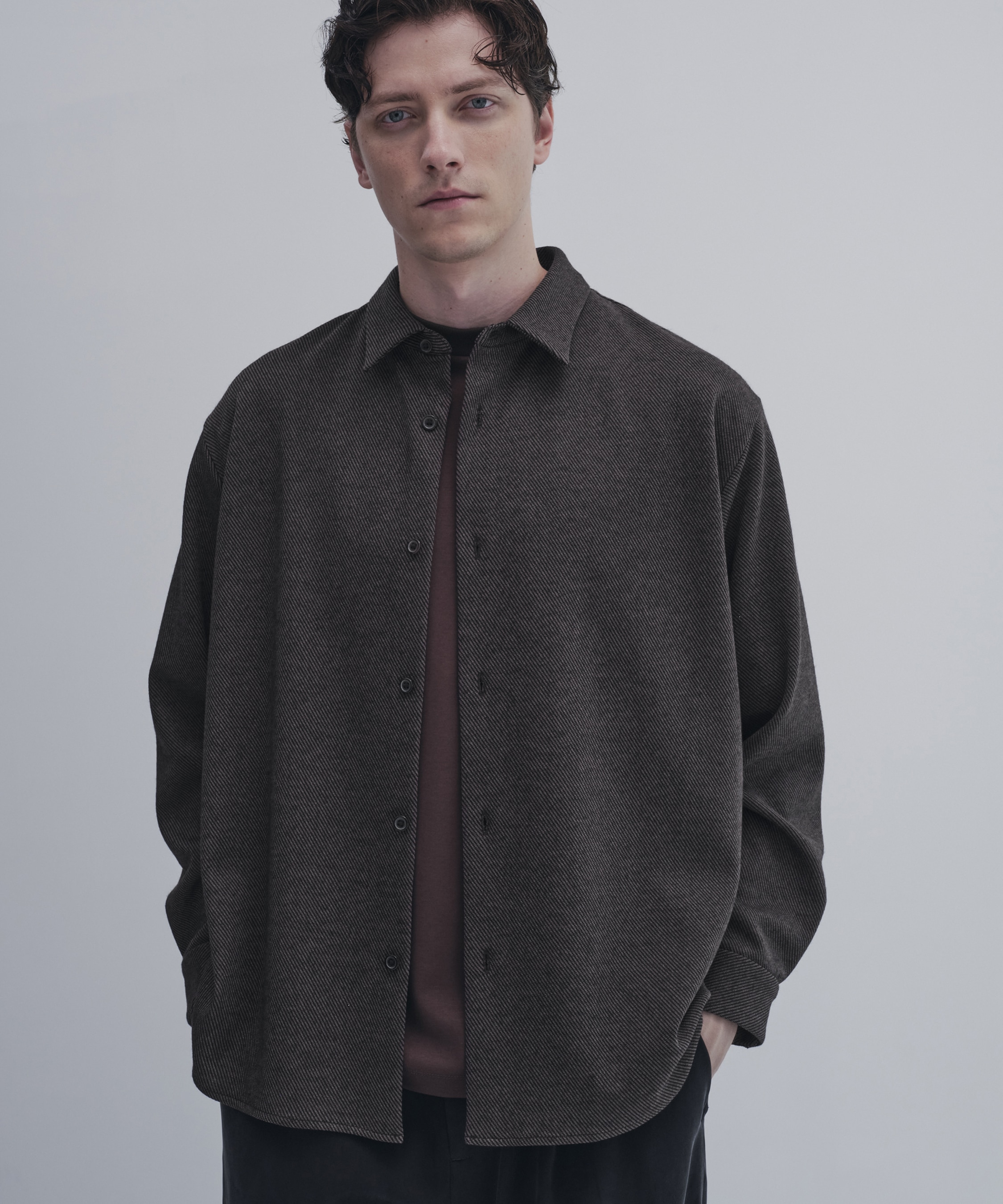 KANEMASA KNITウールネルシャツ