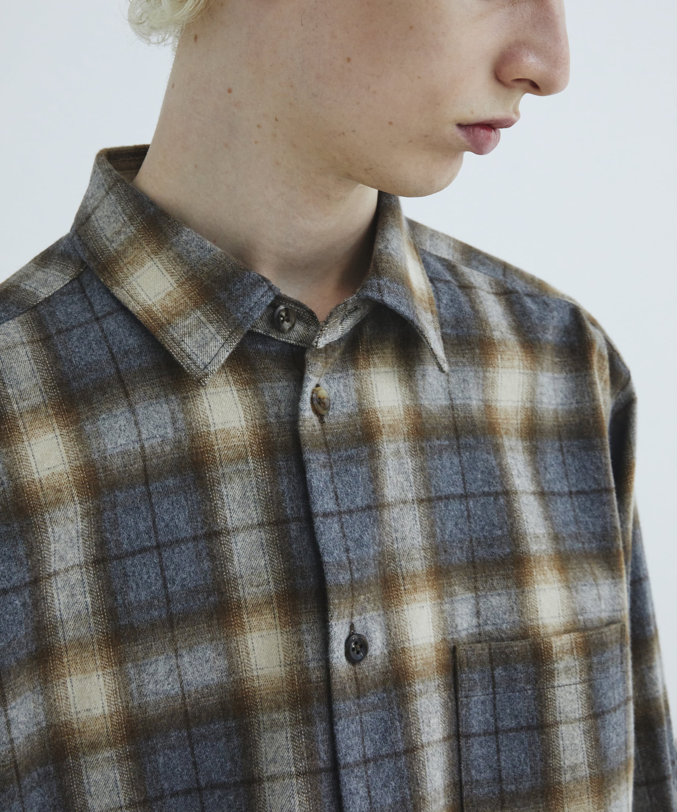 ソフトフランネルチェックシャツ