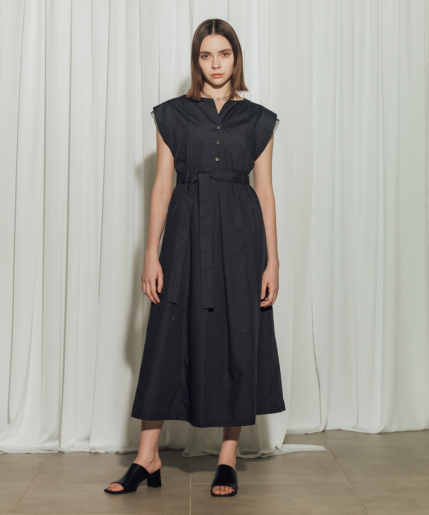 Chambray Belted Dress