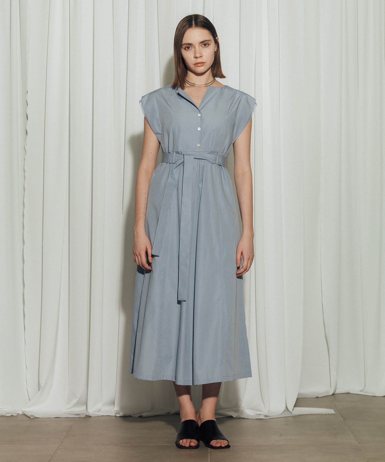 Chambray Belted Dress