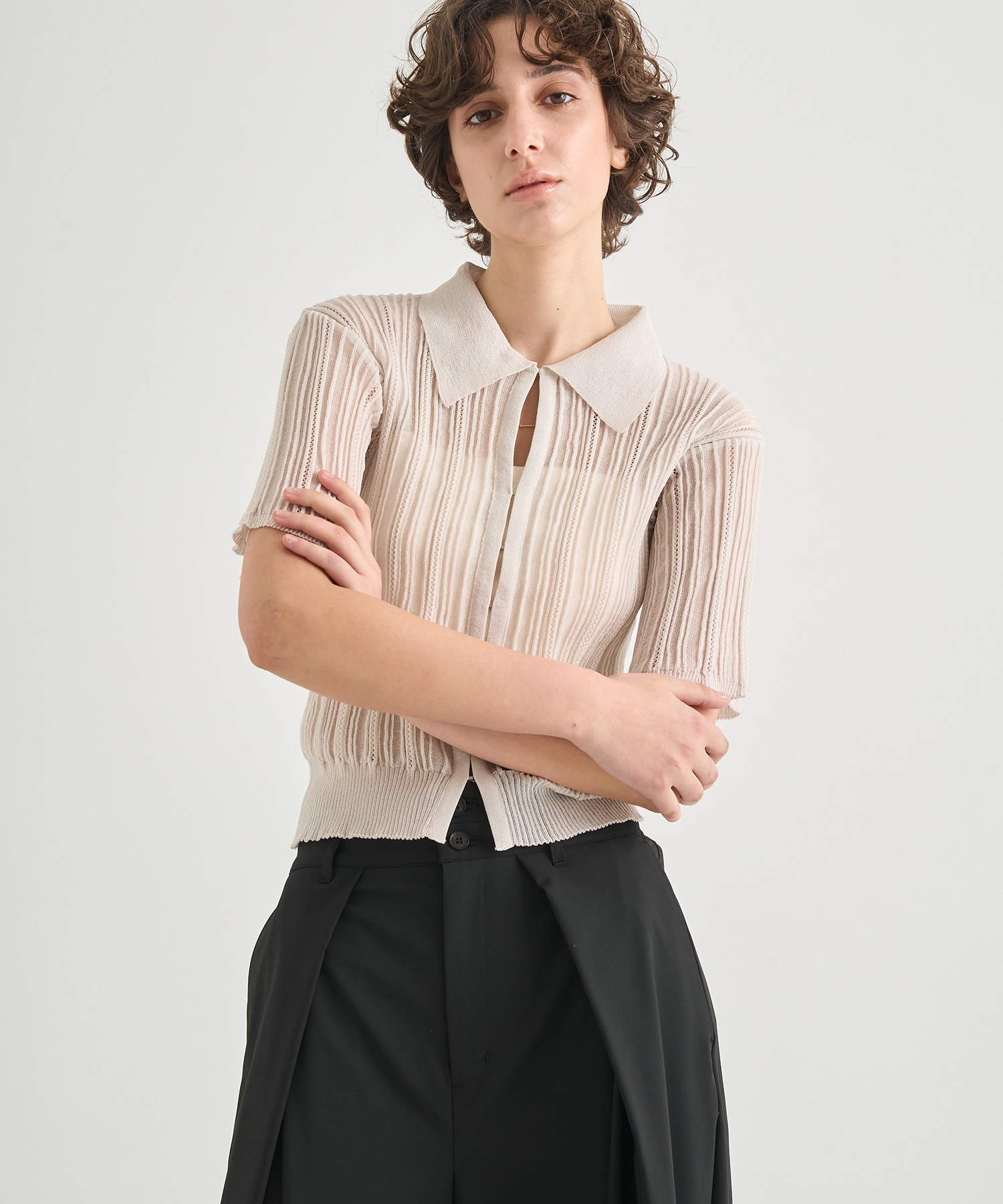Random Rib Knit Cardigan