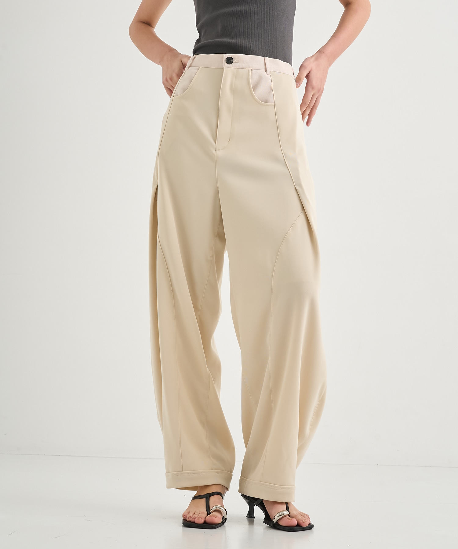 Twill Barrel Leg Pants