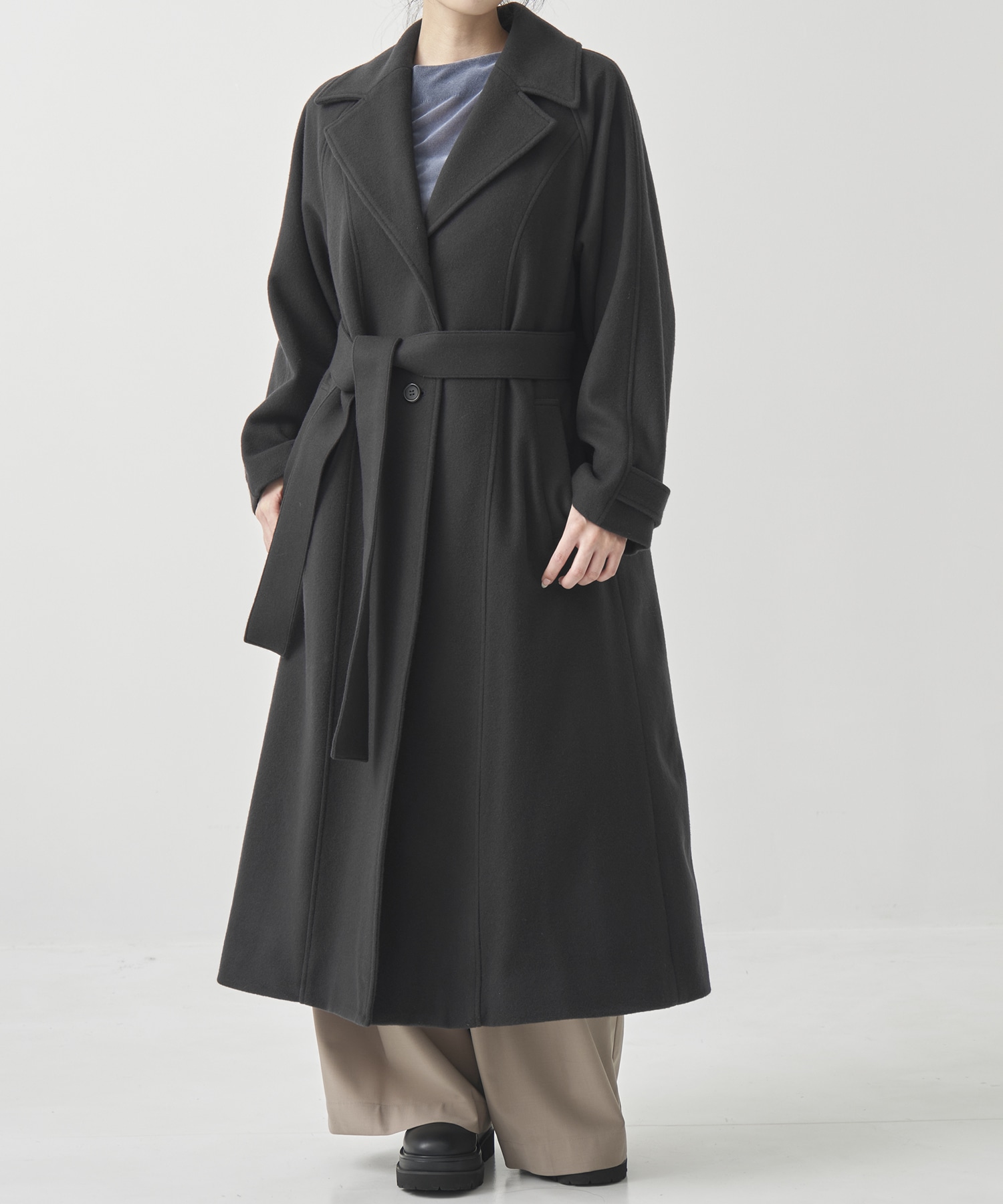 DoubleCollar Raglan Coat