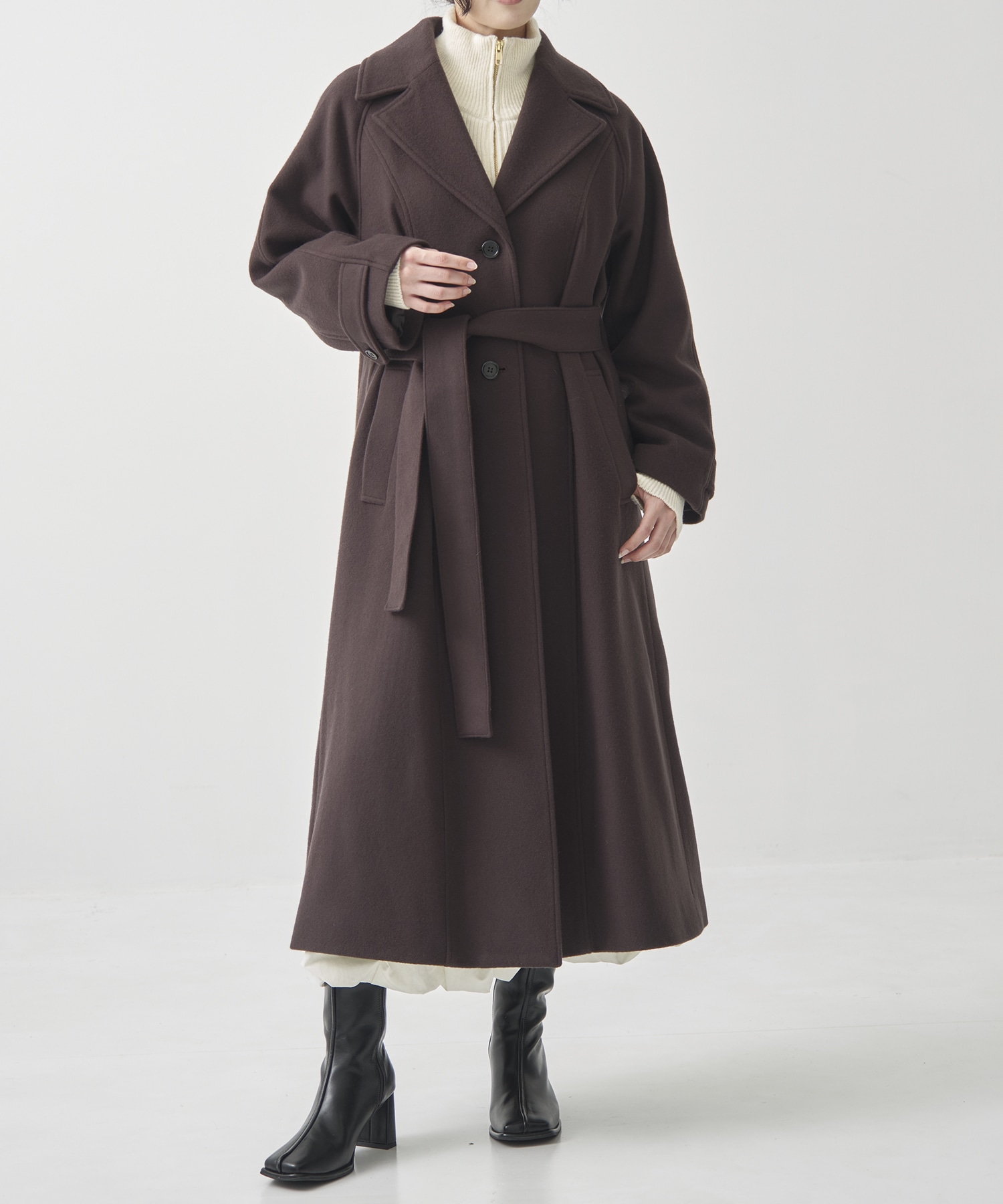 DoubleCollar Raglan Coat