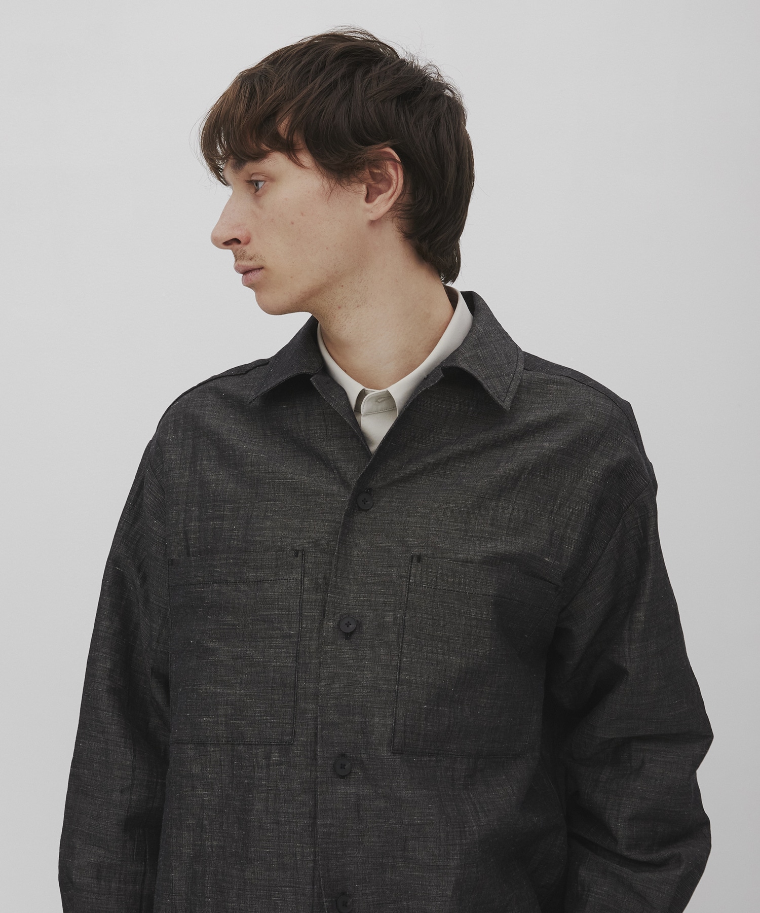 Hemp linen オーバーシャツ