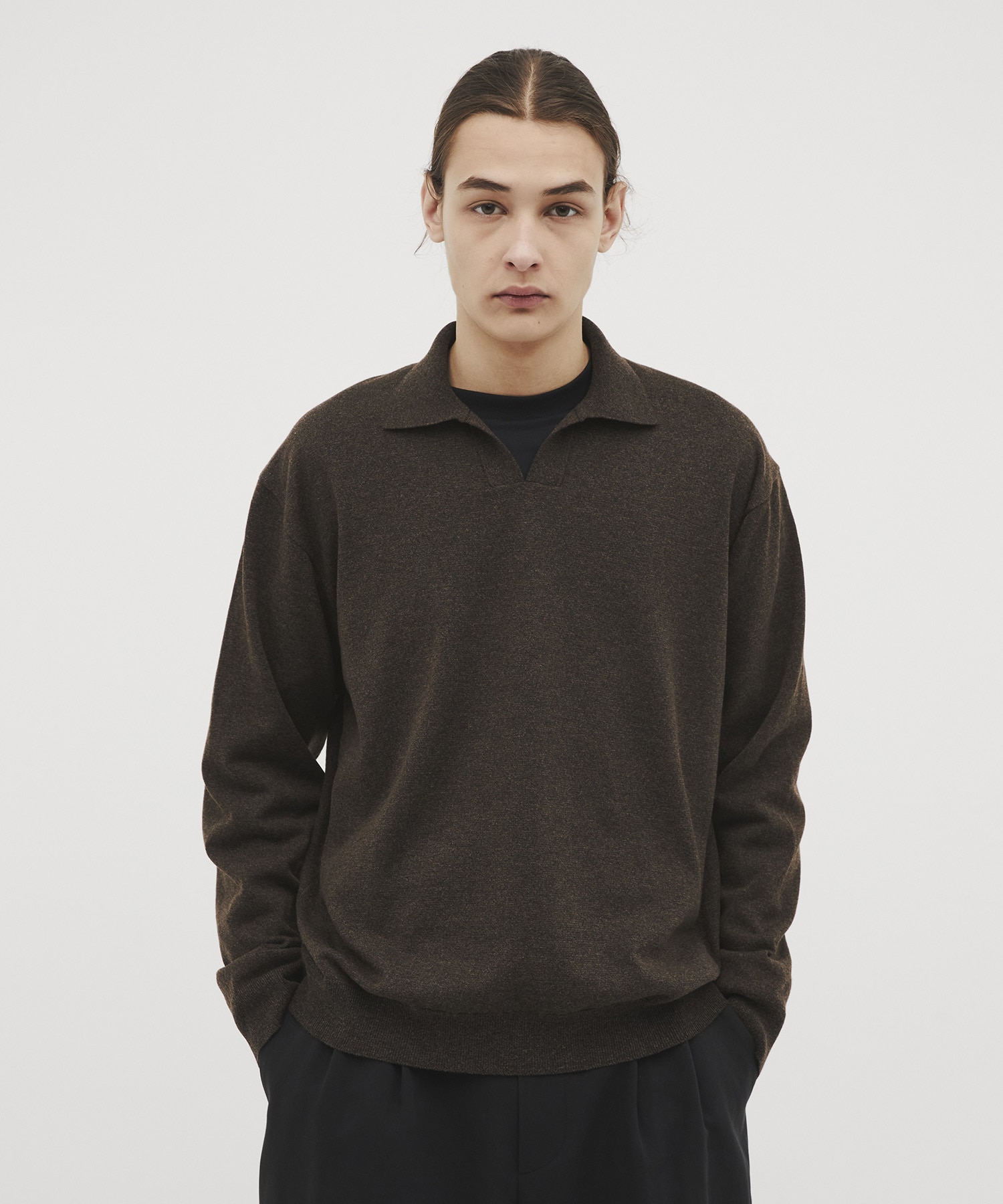 和紙ウール スキッパーポロ