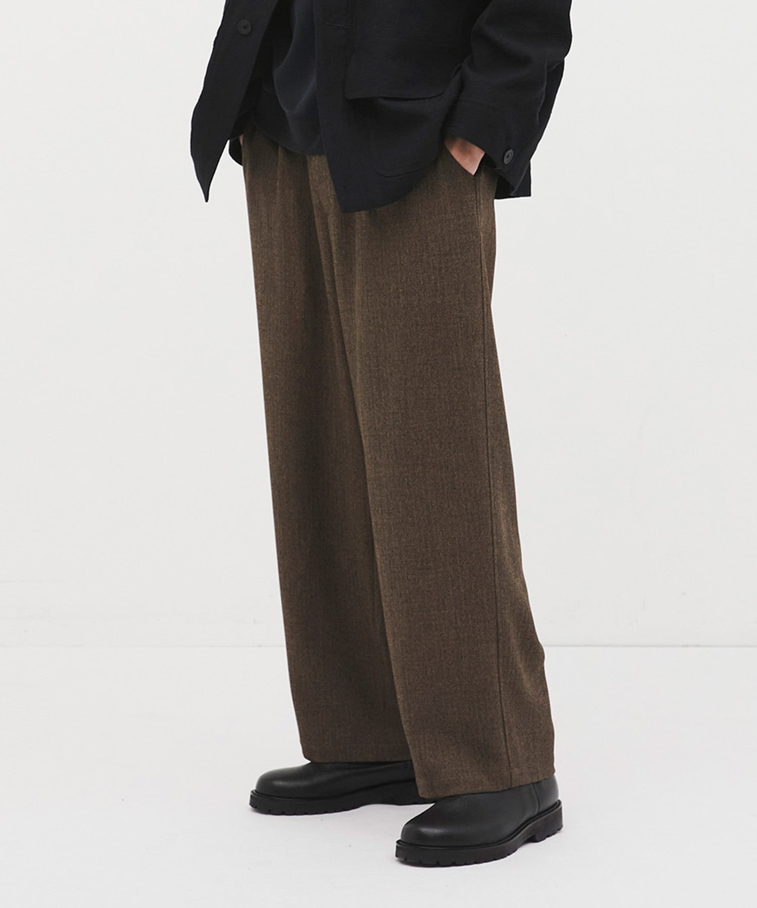 Mix herringbone ワイドパンツ