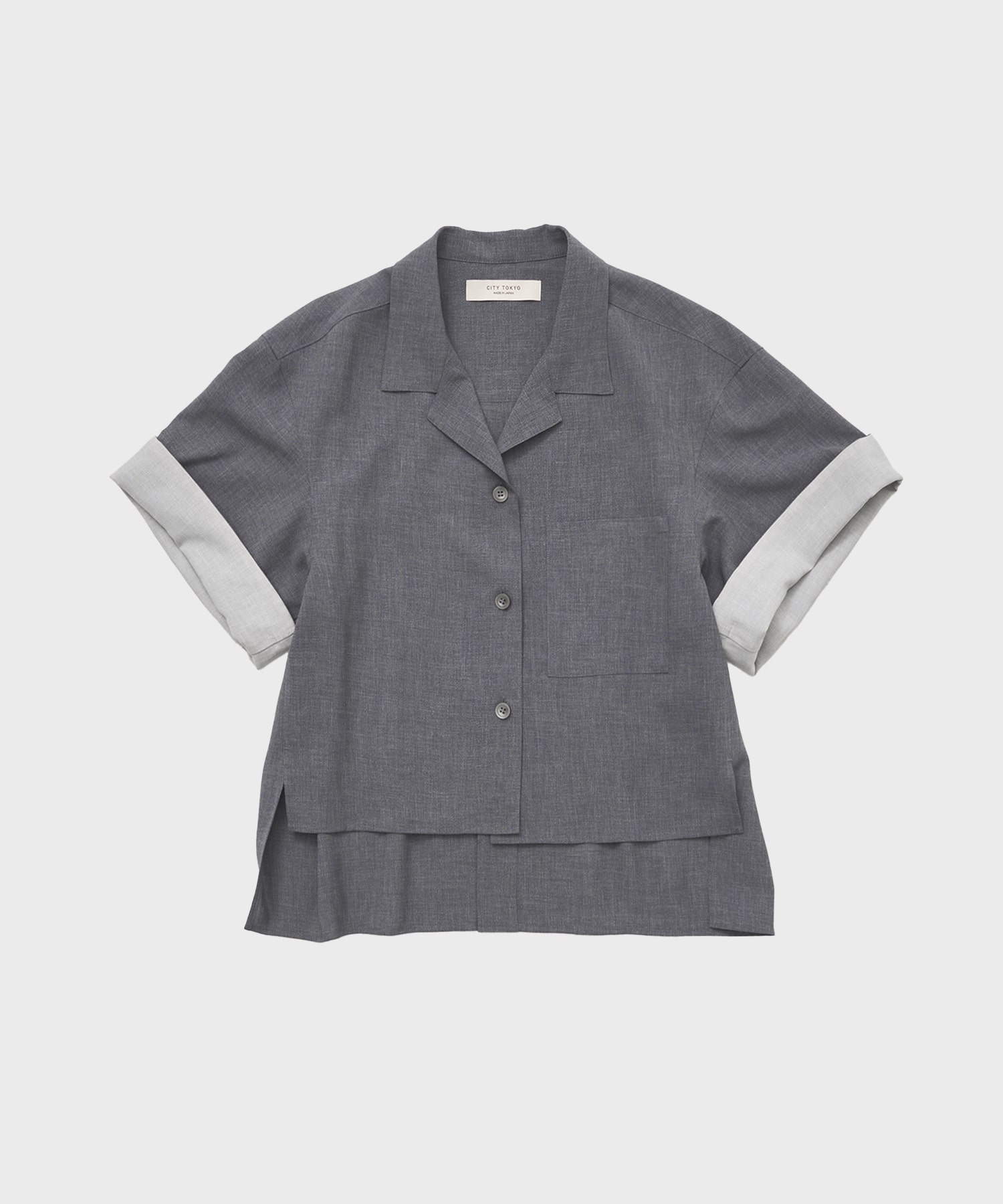 Bicolor Sleeve Short Shirt