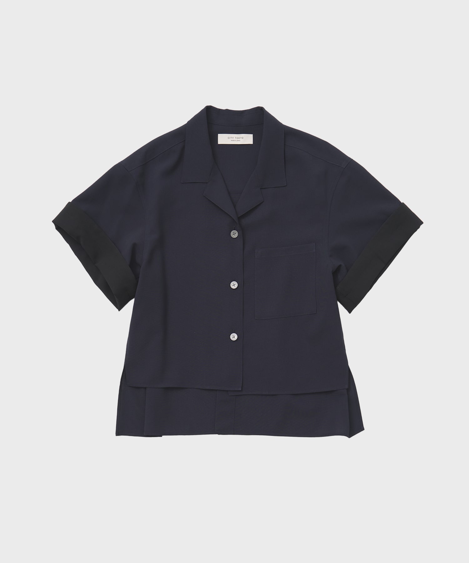Bicolor Sleeve Short Shirt