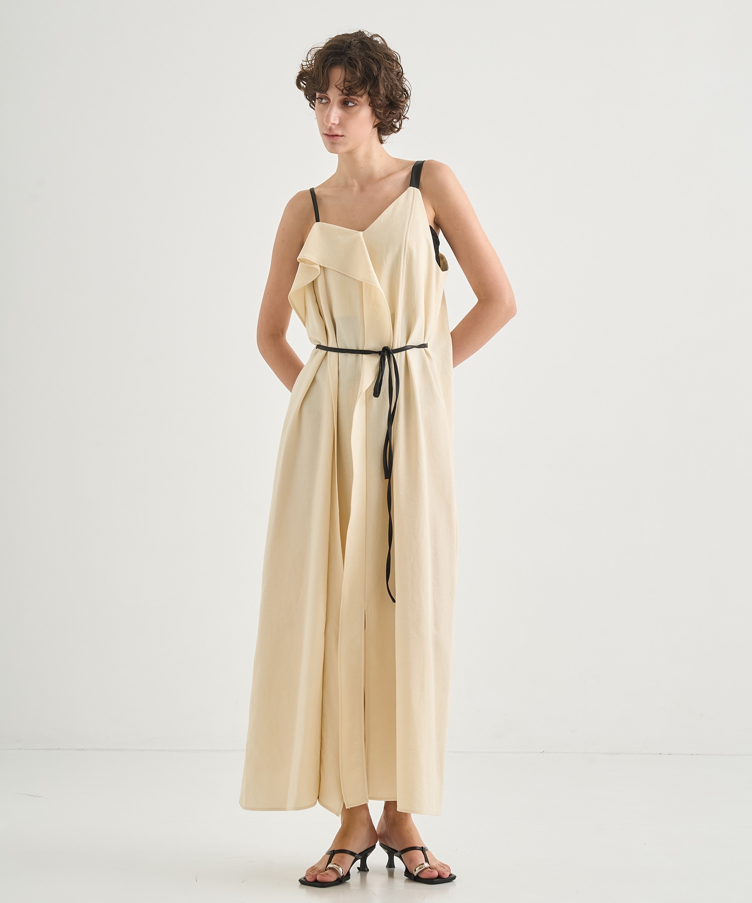 Leather Belted Camisole Dress