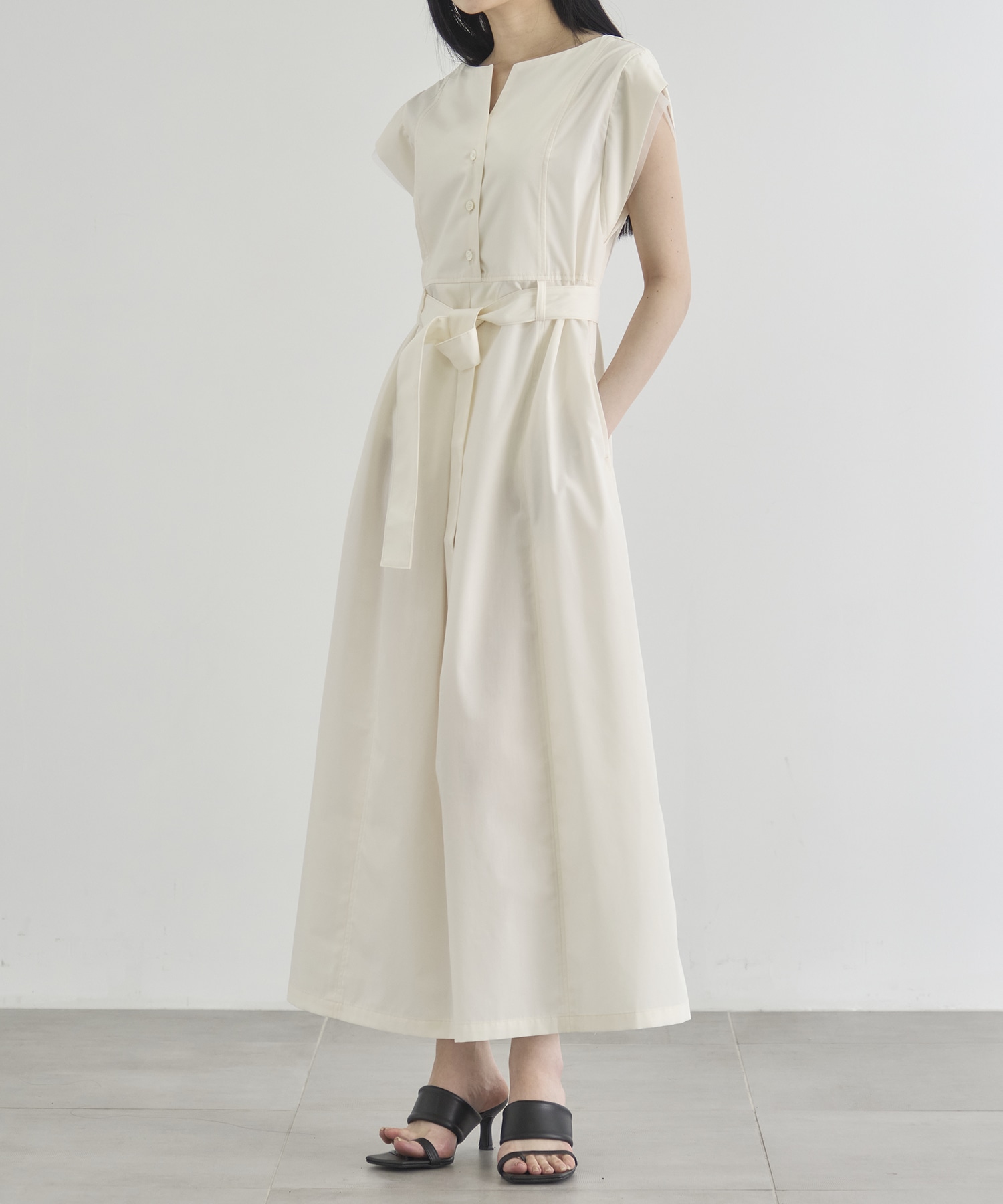 Chambray Belted Dress