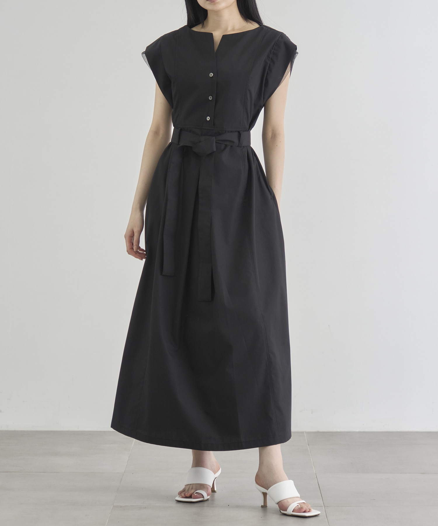 Chambray Belted Dress