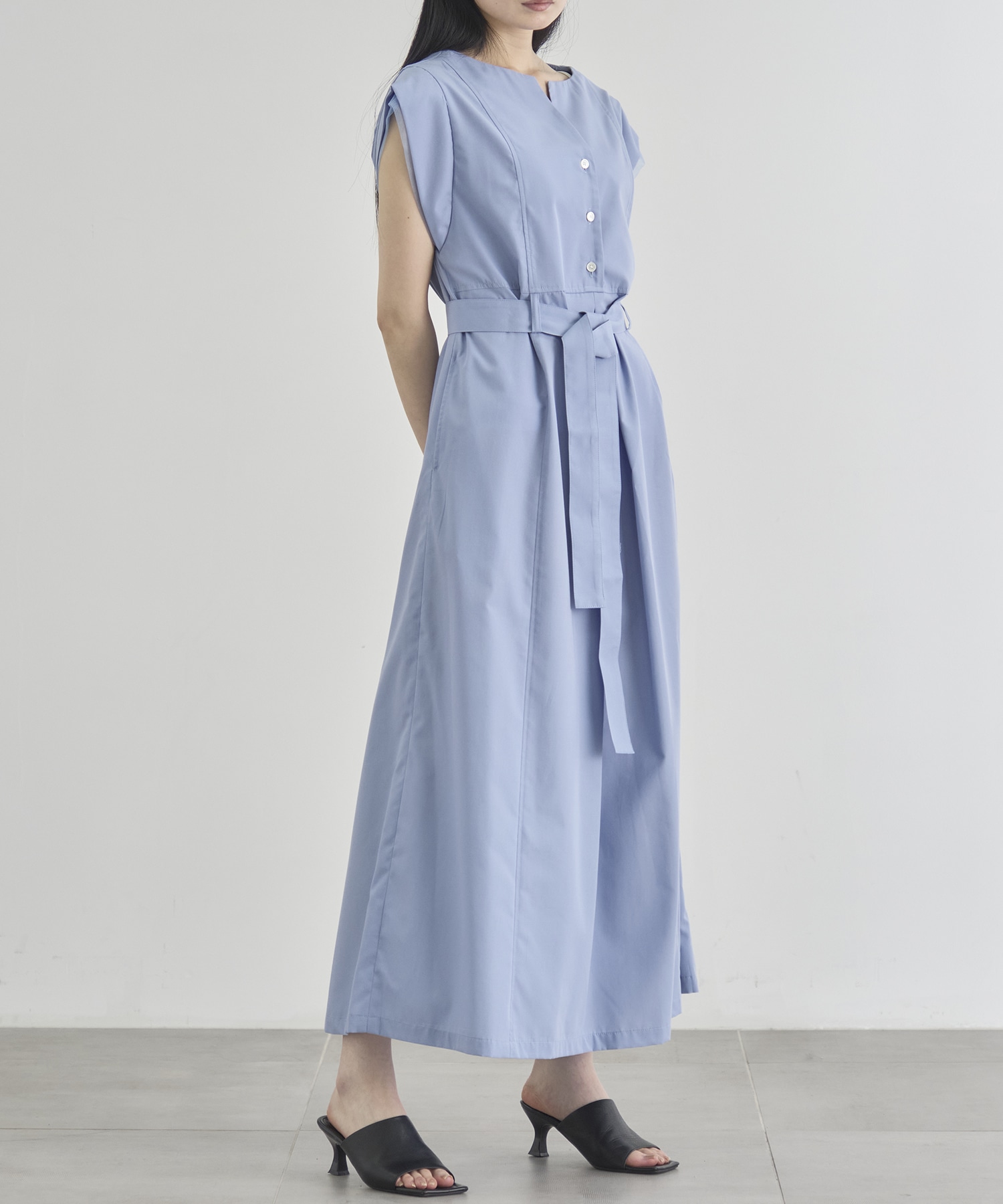 Chambray Belted Dress