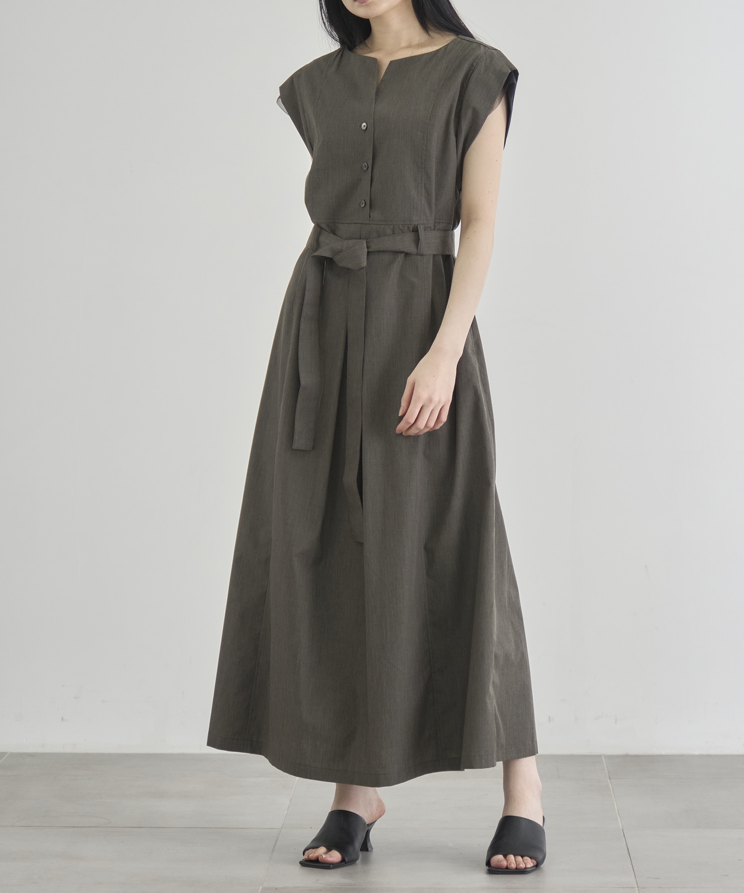 Chambray Belted Dress