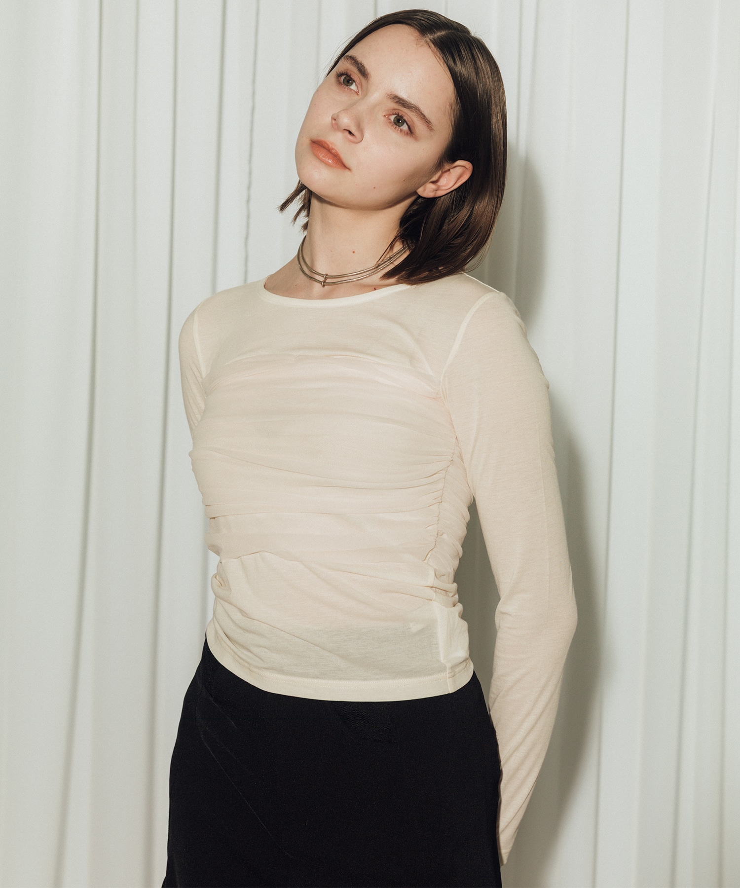 Sheer Tulle Combination Tops