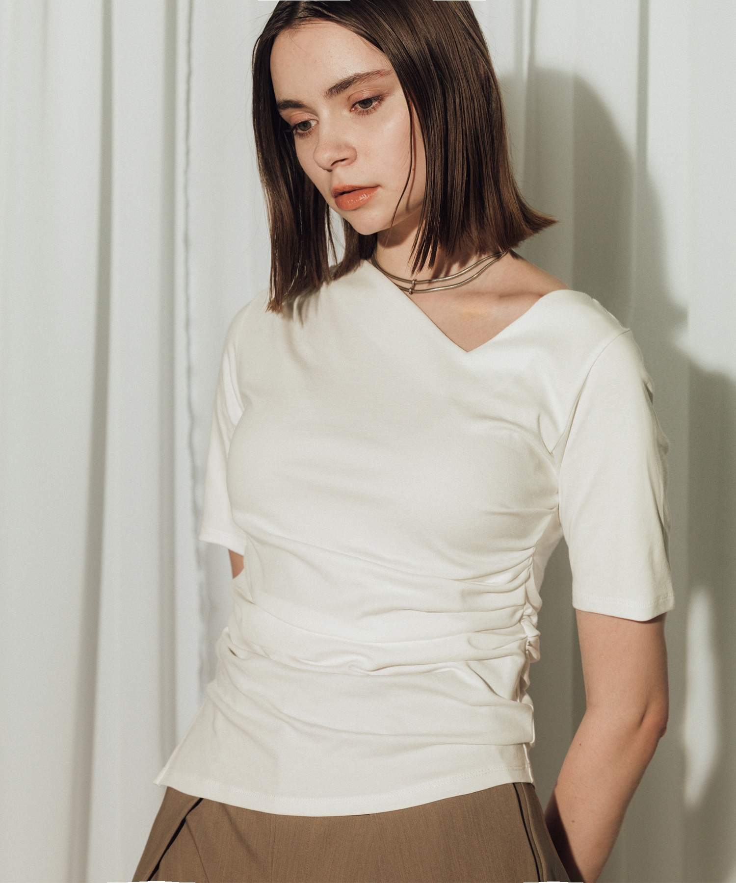 Asymmetry Tack Drape Tee
