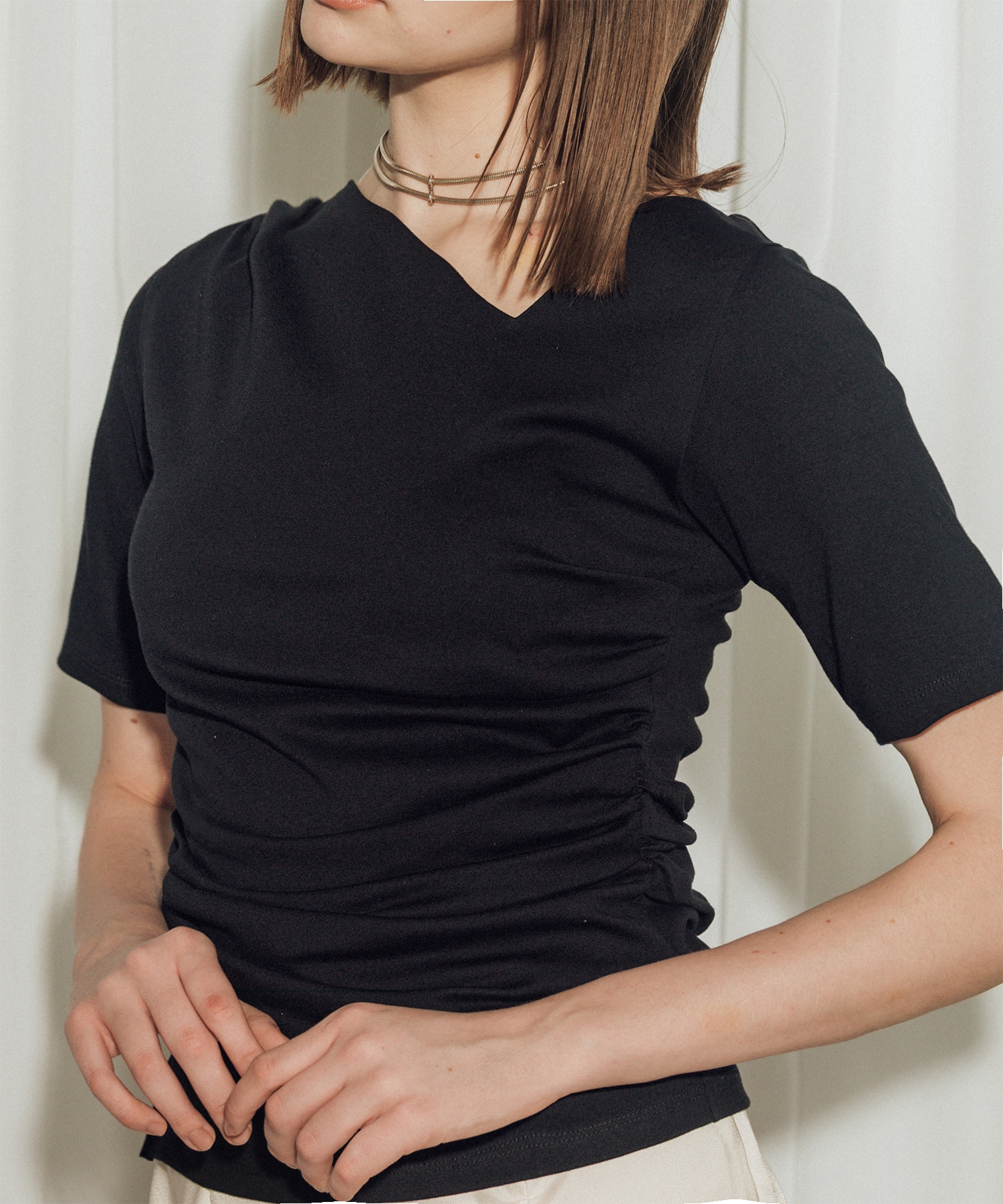 Asymmetry Tack Drape Tee